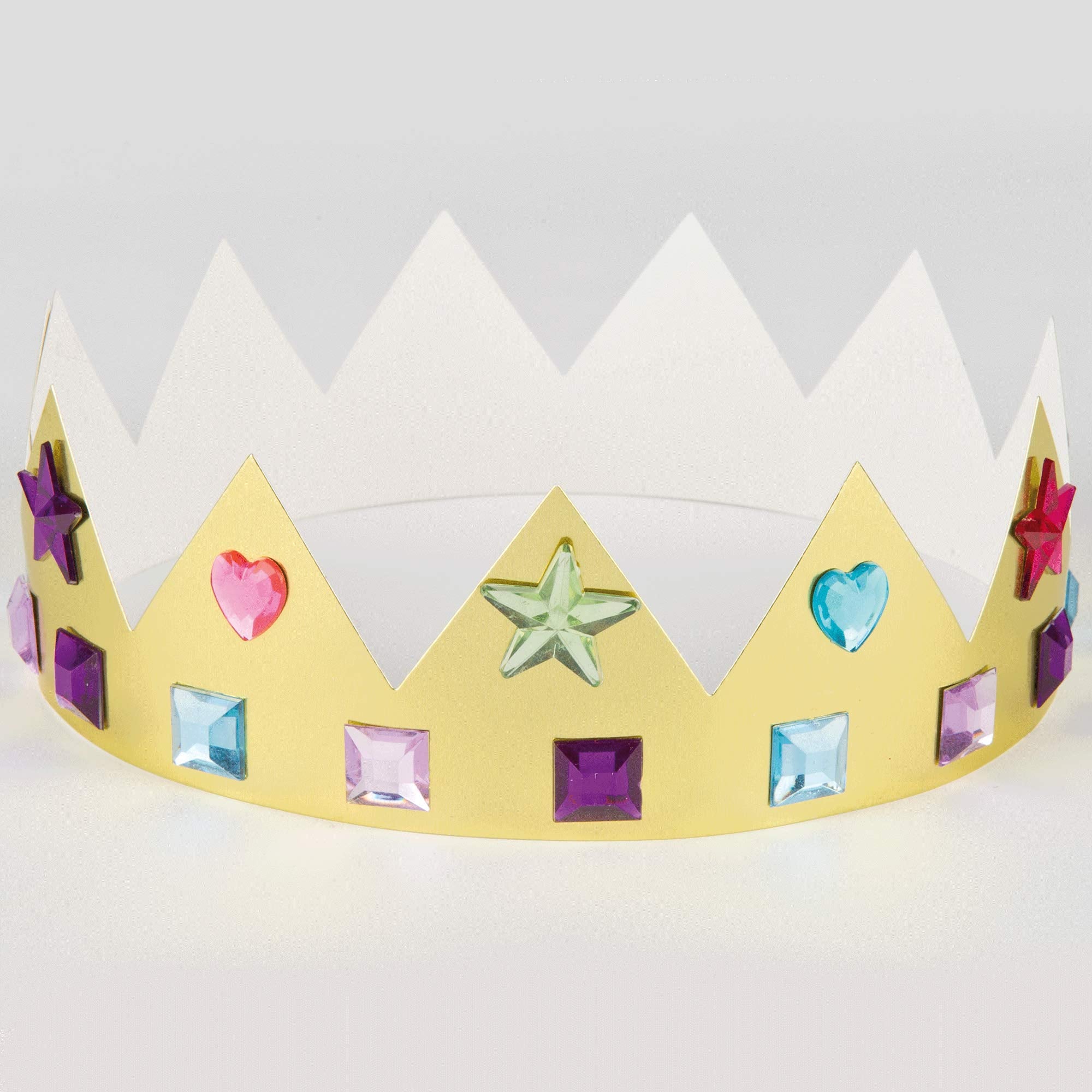 Baker Ross EV299 Metallic Card Crowns - Pack of 12 | Adjustable 57cm | Gold & Silver 3