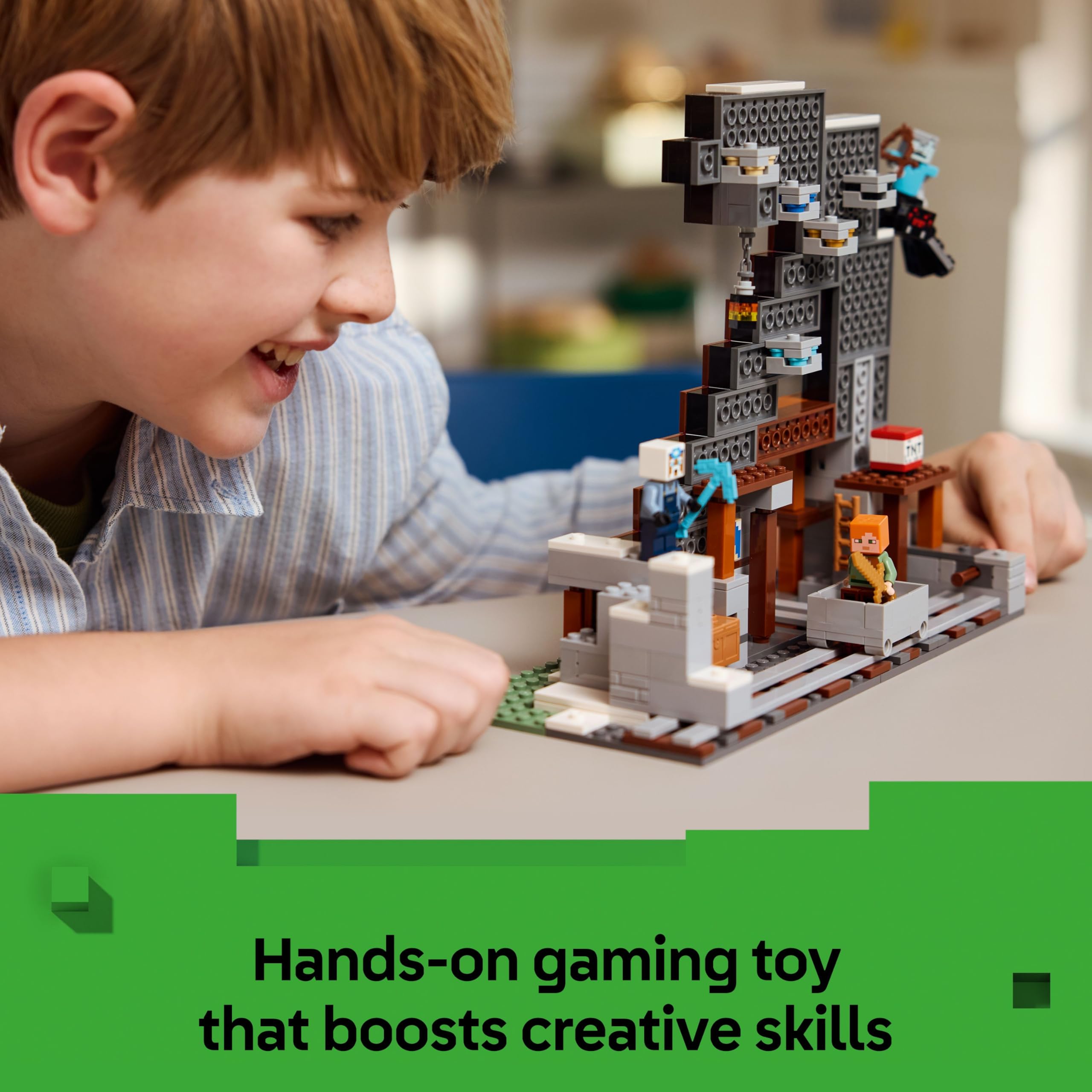 LEGO Minecraft The Pickaxe Mine - Building Set with Alex, Miner, Spider Jockey Figures 3