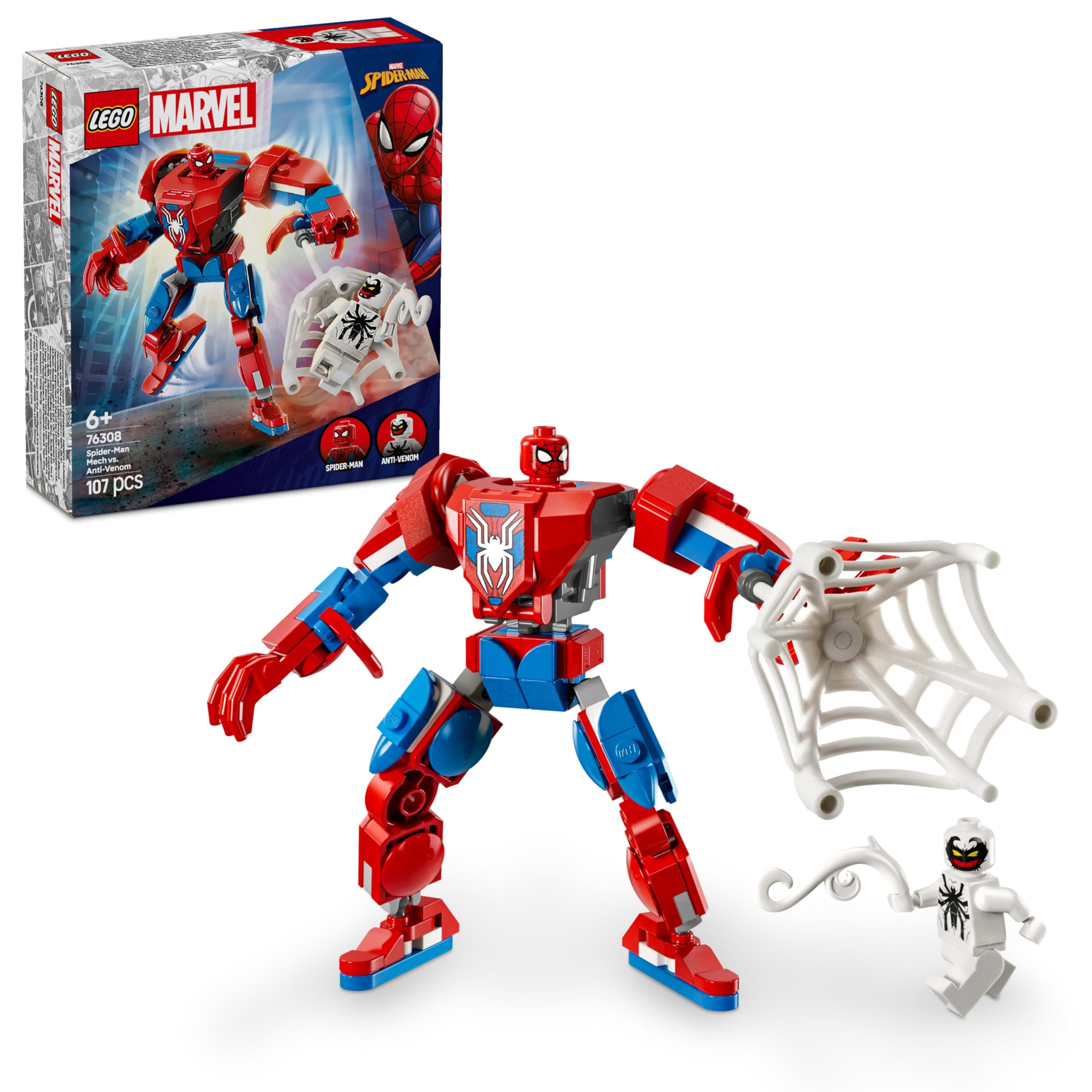LEGO Marvel Spider-Man Mech vs. Anti-Venom - Buildable Super Hero Playset for Kids 6+ 1