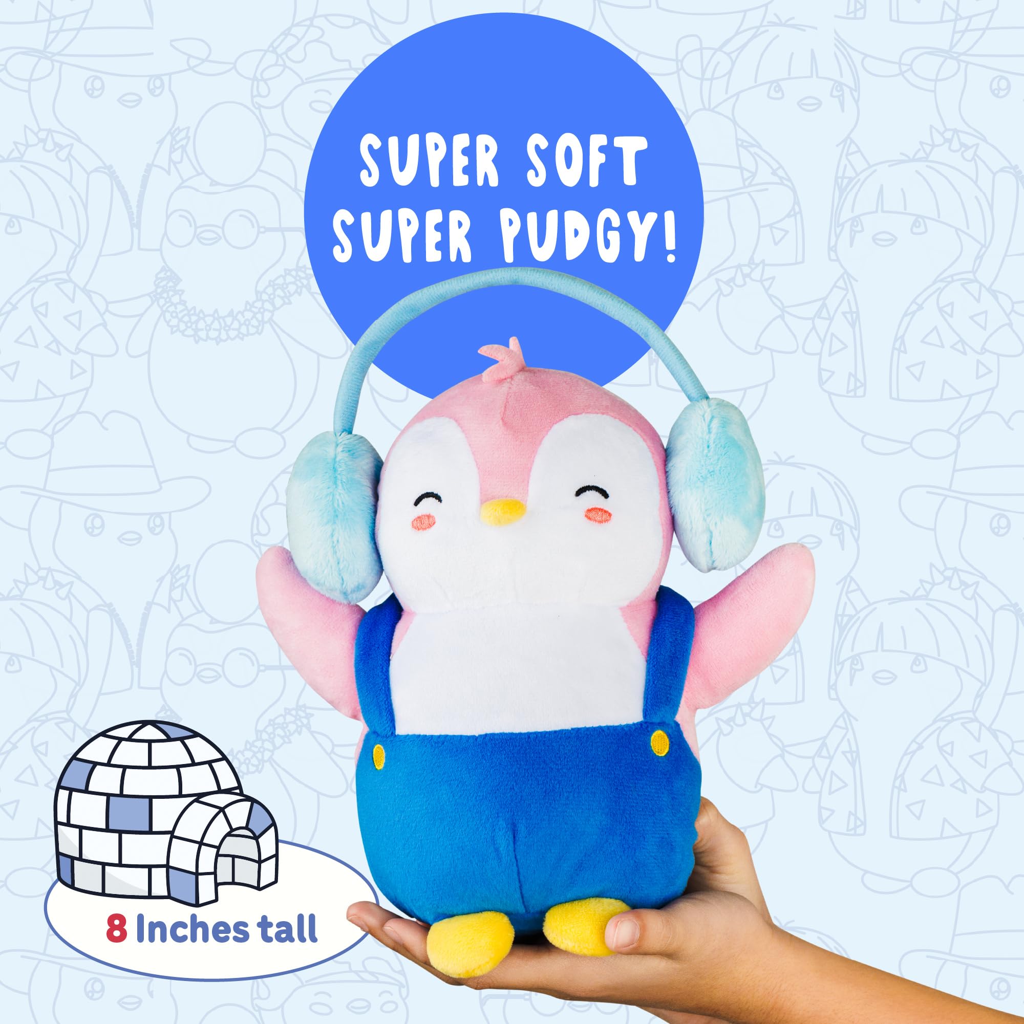 Pudgy Penguins Plush Buddy with Earmuffs - 20cm Soft Stuffed Animal Toy 10
