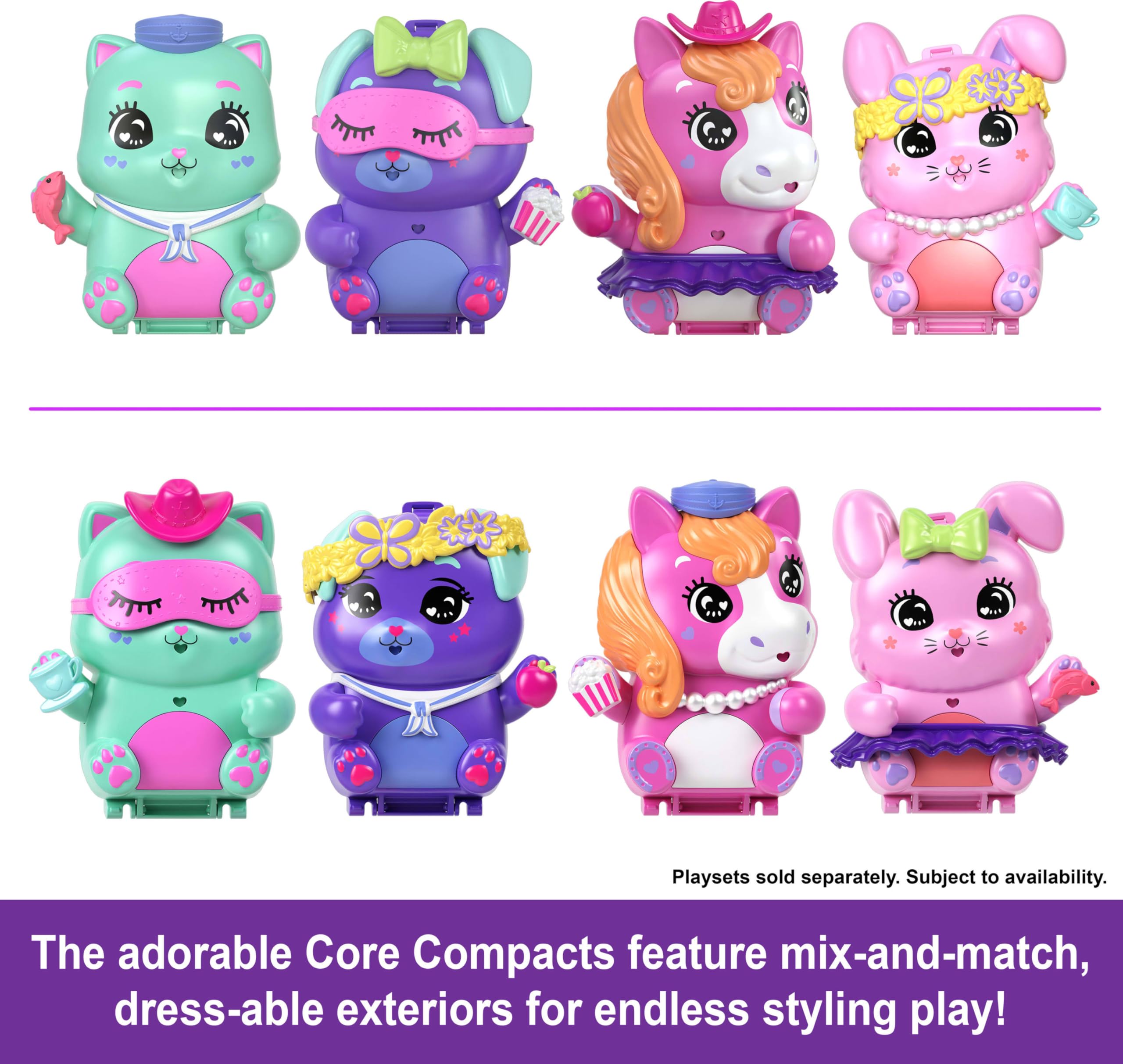 Polly Pocket Set Sail Kitty Compact Playset - Micro Doll with 10 Accessories & 2 Pet Cats, Ages 4+ 2