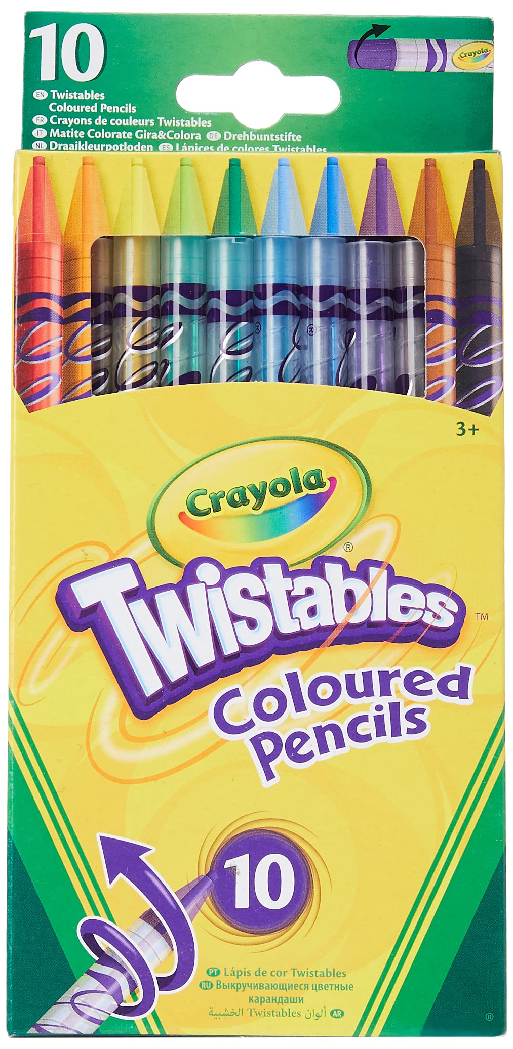 Crayola Twistables Coloured Pencils - 10 Count No-Sharpen Art Set for Kids 1