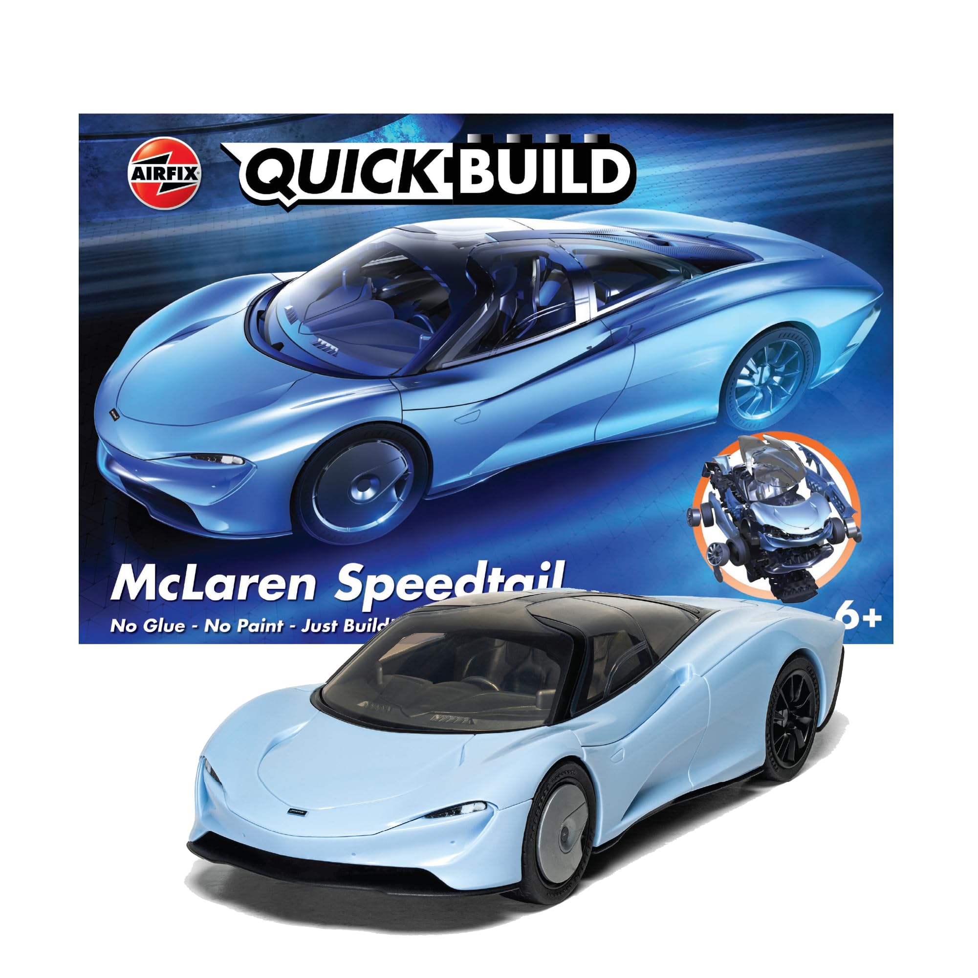 Airfix QuickBuild McLaren Speedtail Model Kit - 37-Piece Plastic Car Model for Ages 14+ 8