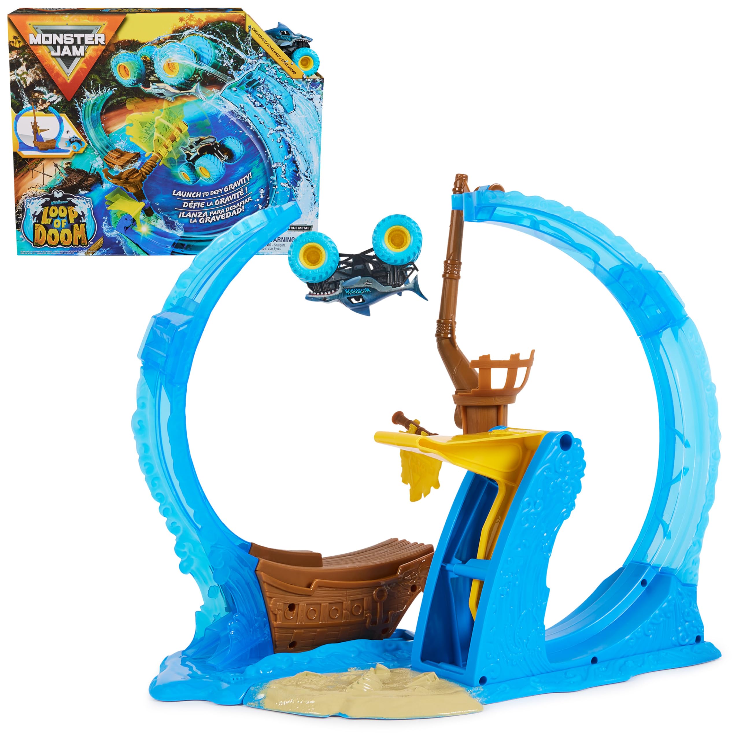 Monster Jam Megalodon Loop of Doom Stunt Playset - 1:64 Scale with Exclusive Die-Cast Truck 10