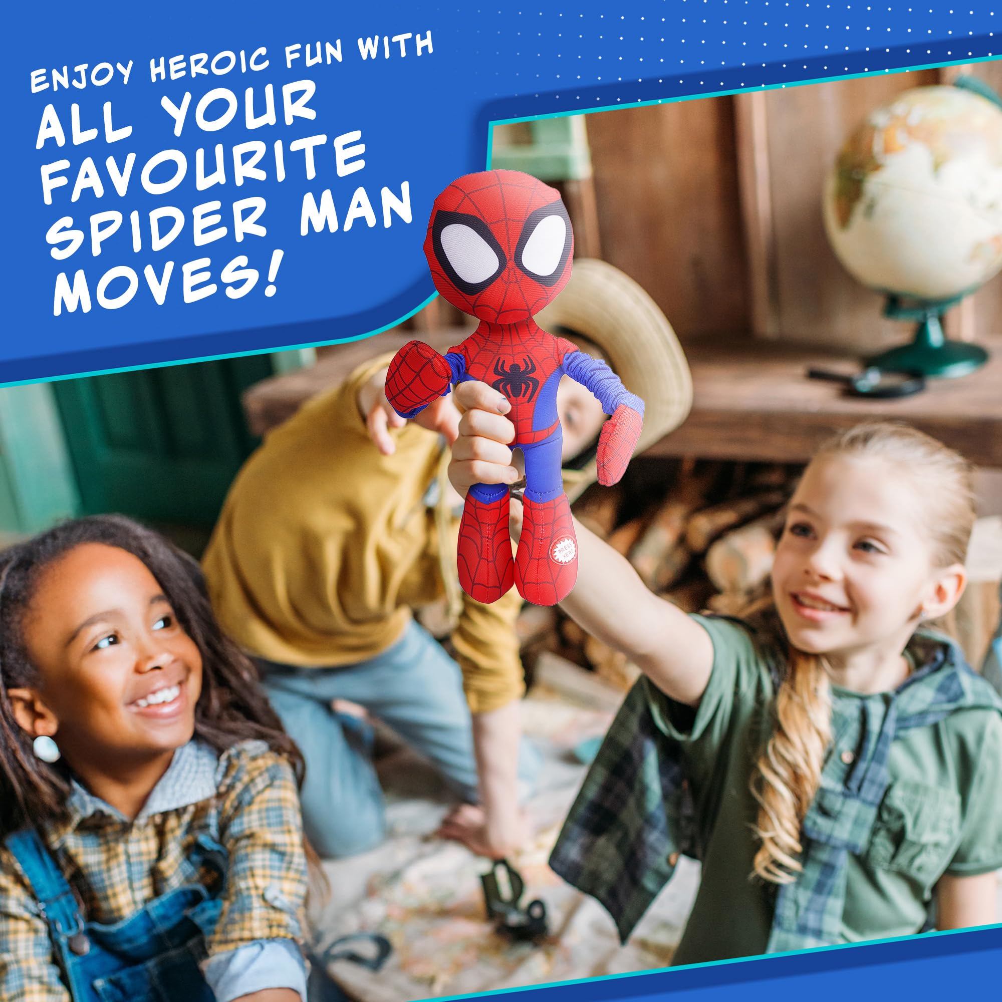 Marvel Spidey and His Amazing Friends Slingshot Plush Spider-Man Toy - Stretchable Arms for Web-Slinging Fun 9