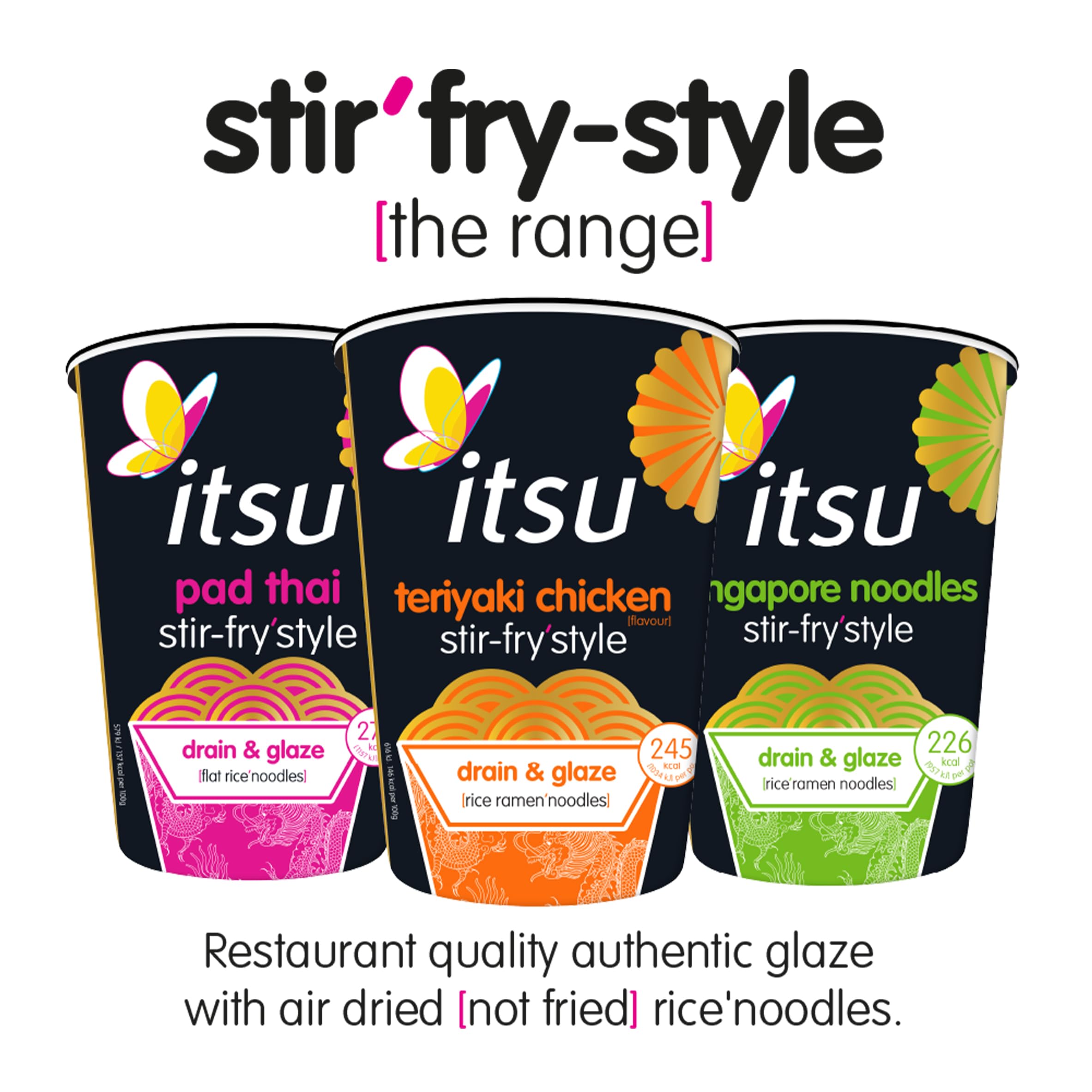 Itsu Singapore Stir Fry Style Noodles 79g | Instant Noodles Multipack Pots | Air-Dried Rice Ramen with Curry Glaze | Pack of 6 4