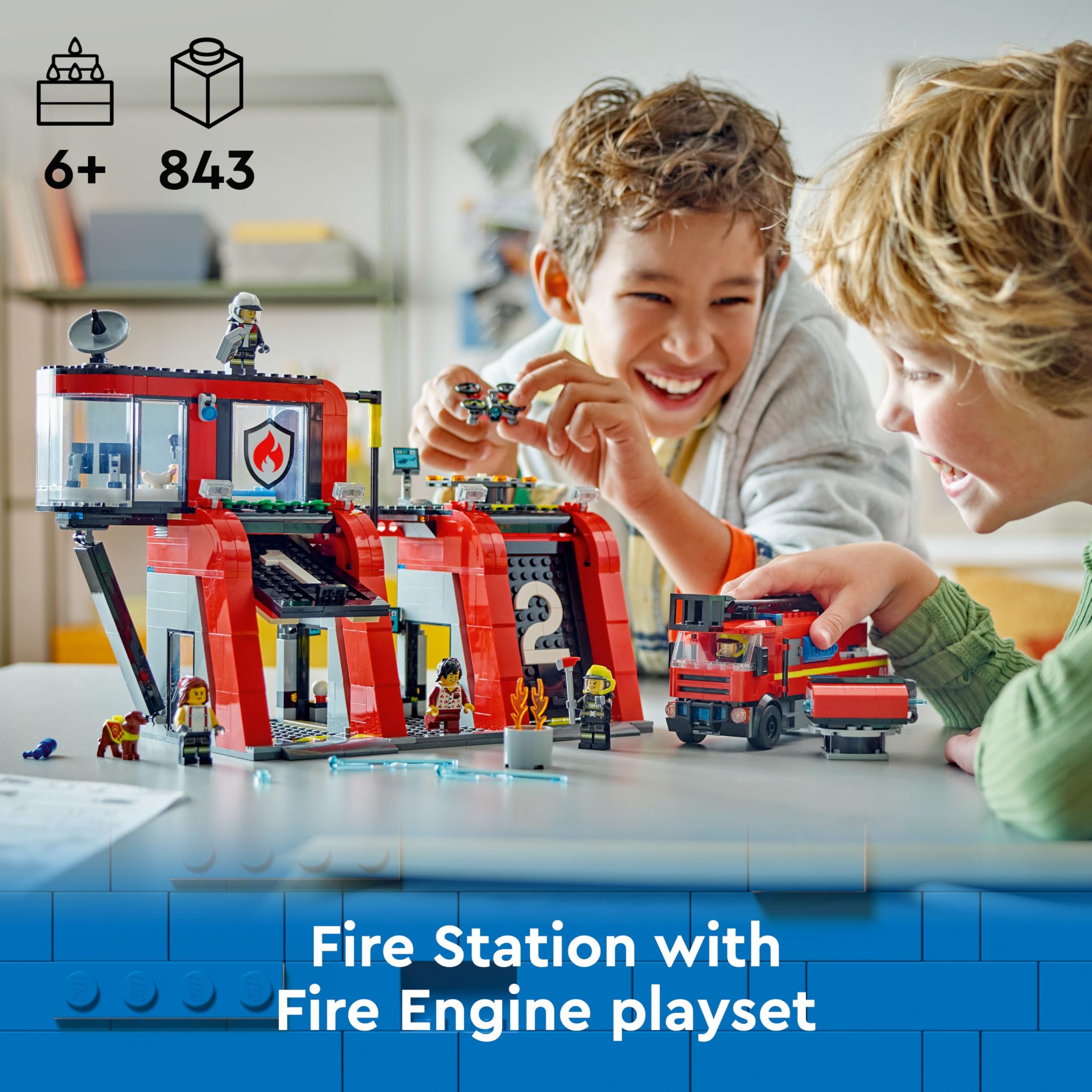 LEGO City Fire Station with Fire Engine Toy Playset | Model 60414 | Ages 6+ 3