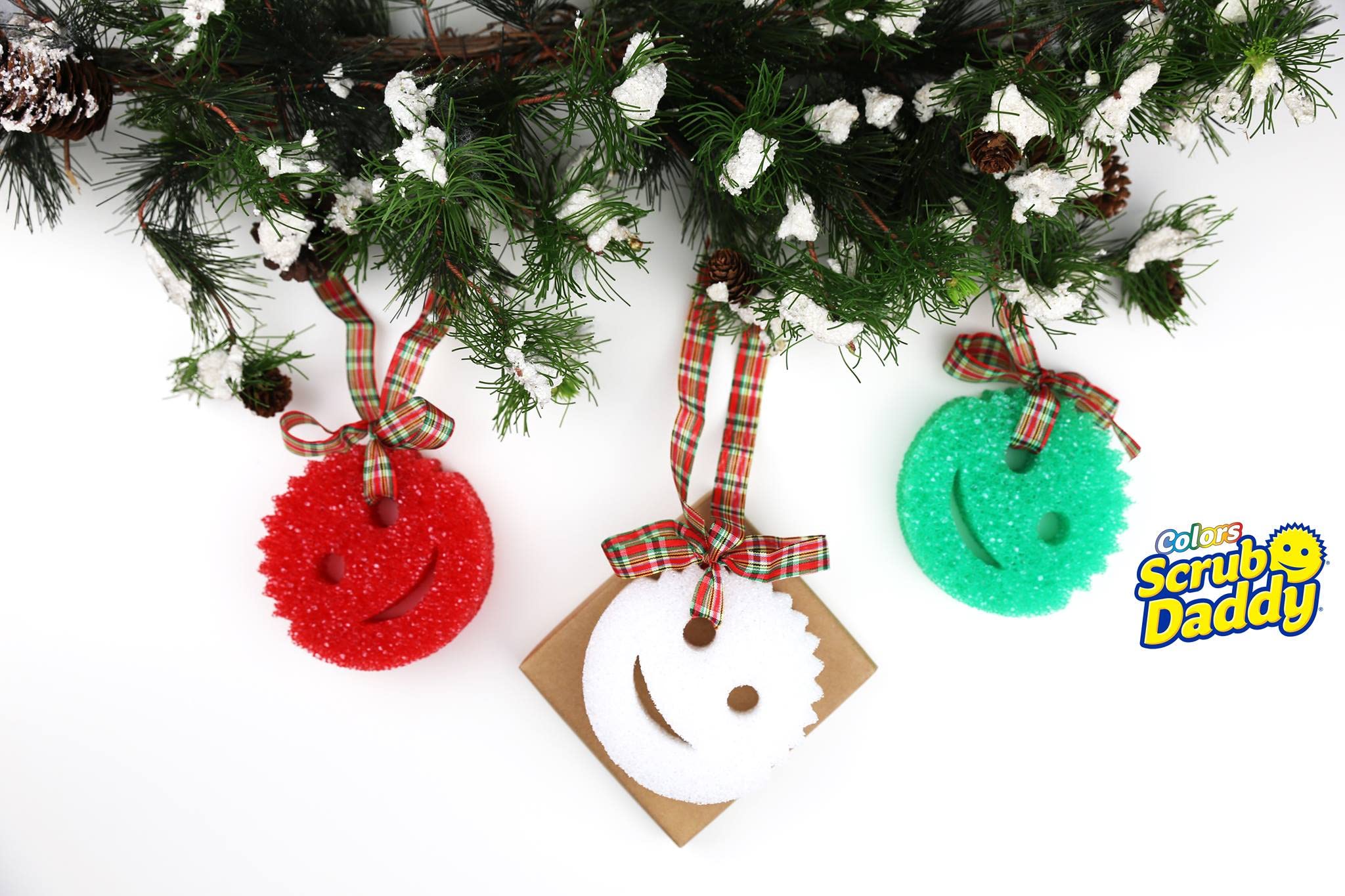 Scrub Daddy - Colors Christmas Sponge Multipack, Dish Sponges for Washing Up, Texture Changing, Scratch-Free Cleaning 10