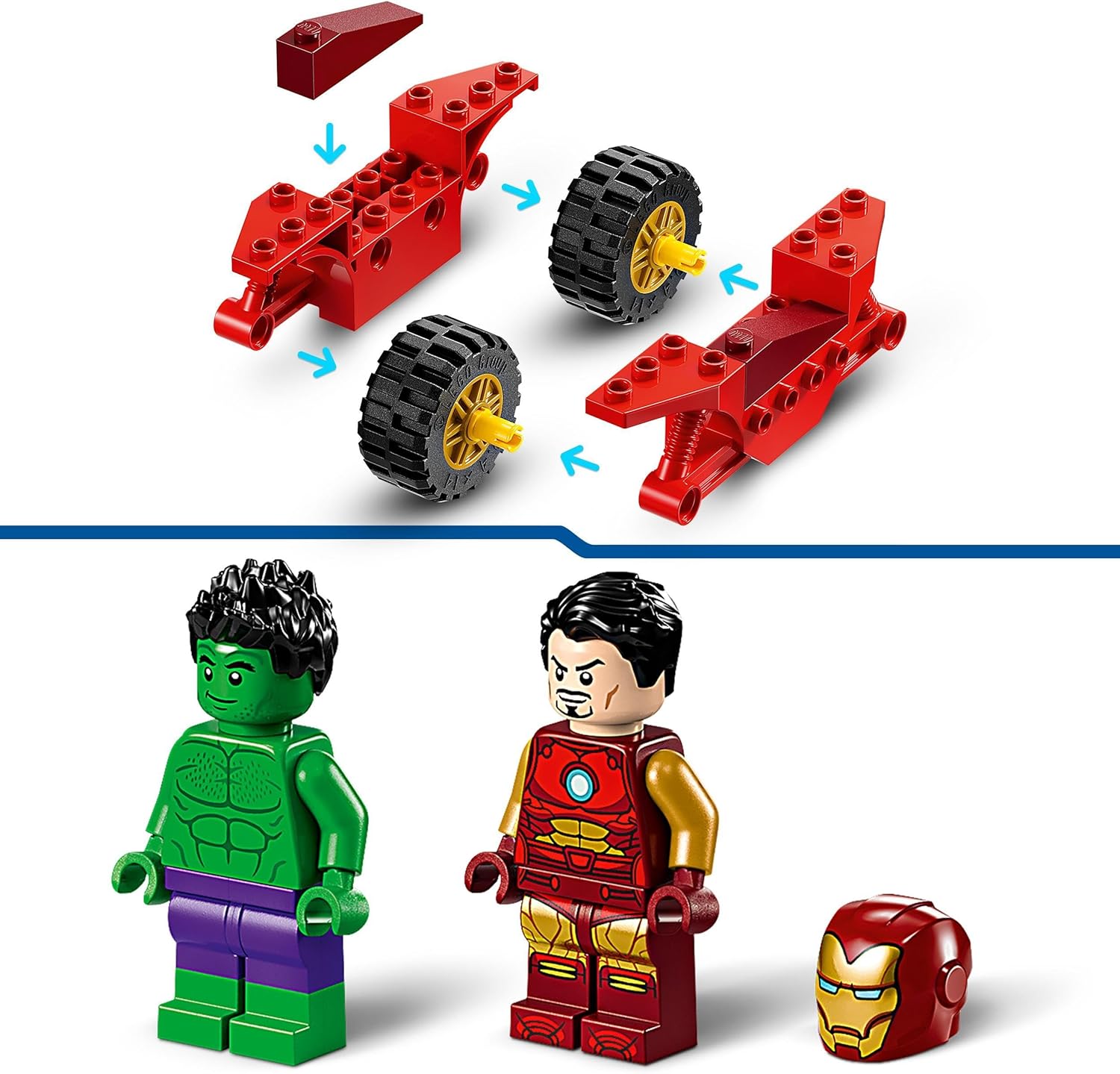 LEGO Marvel Iron Man with Bike and The Hulk - Super Hero Building Toy for Kids 4+ 2