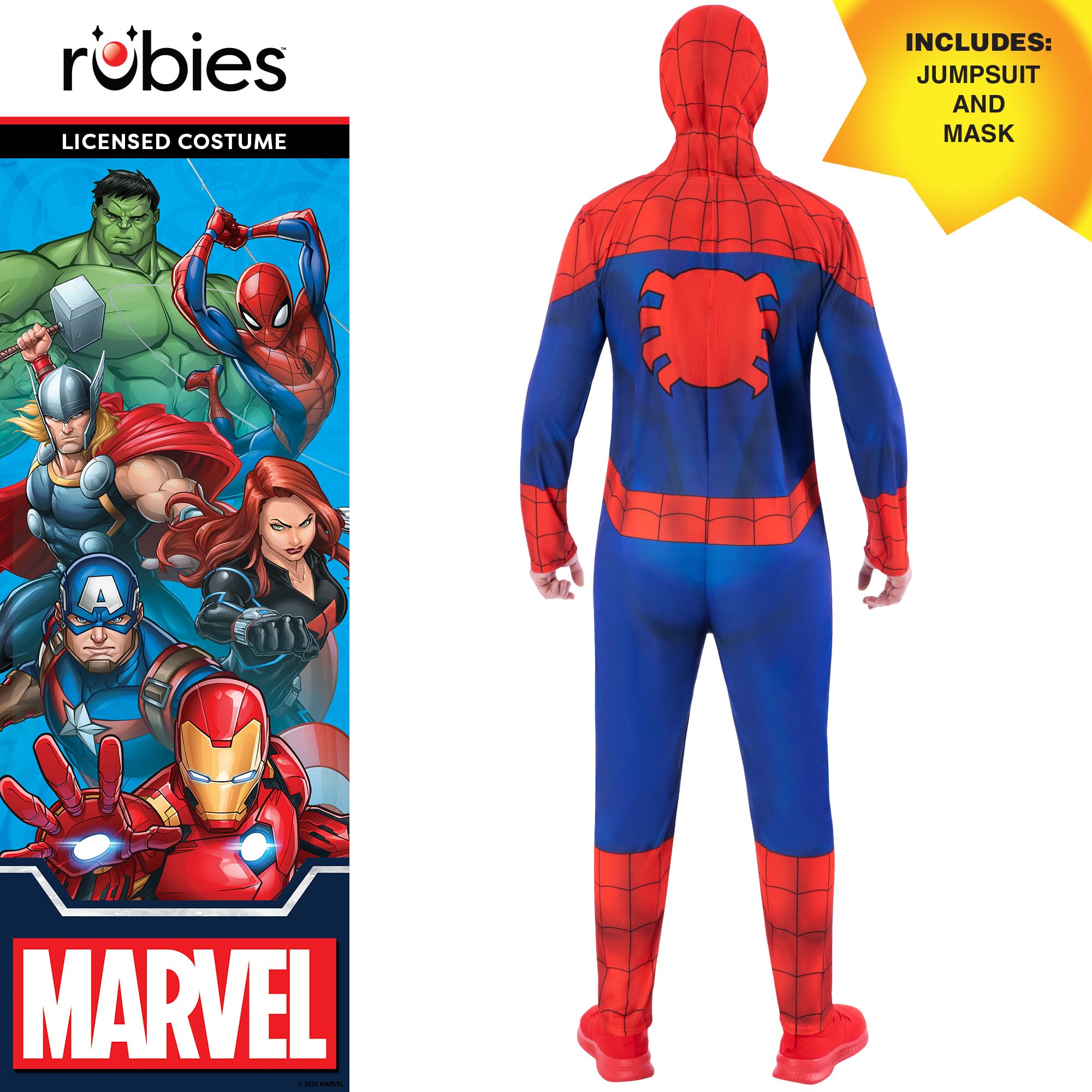 Rubies Spider-Man Classic Adult Costume - Jumpsuit & Mask, Size Small 2