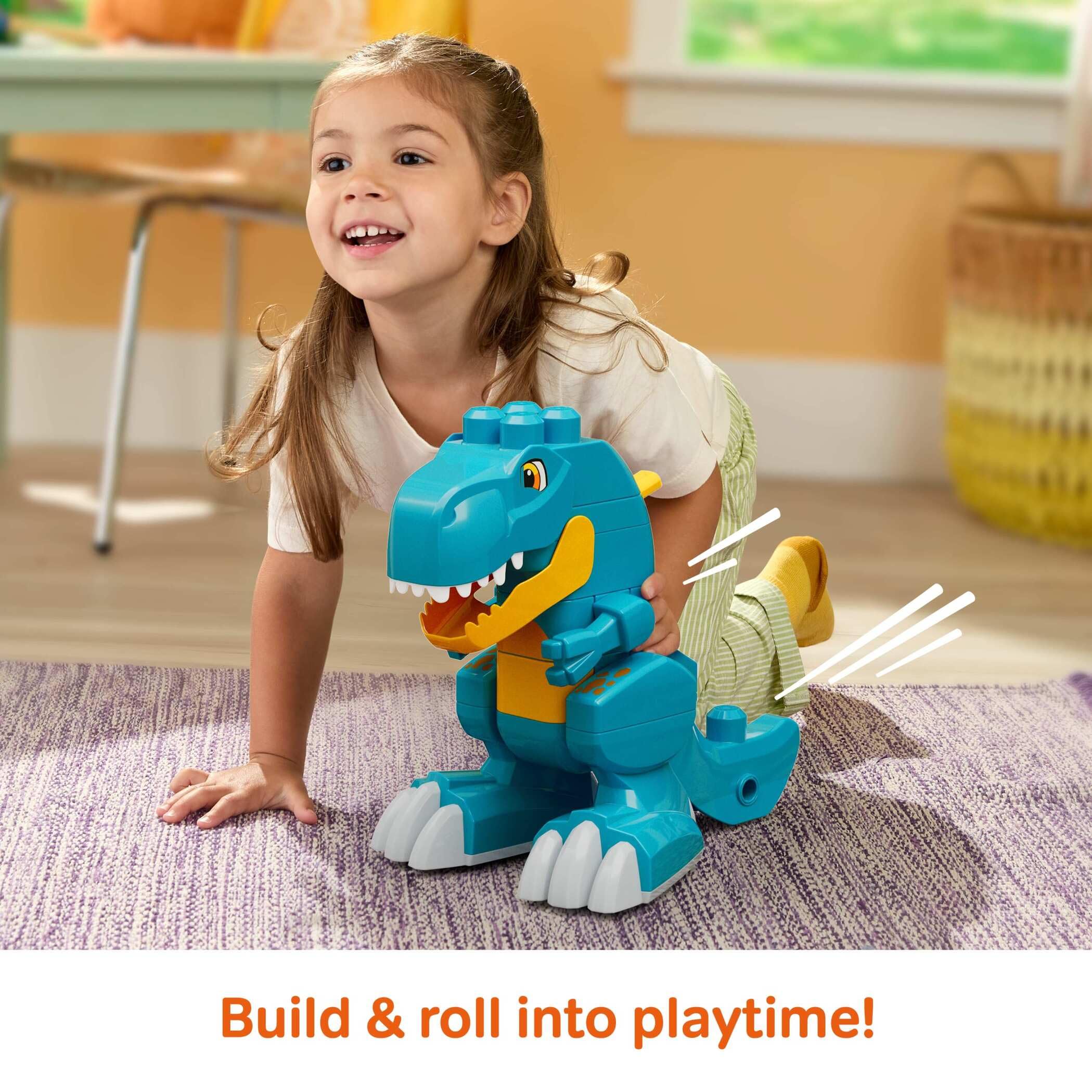 Mega Bloks Fisher-Price 3-in-1 Build & Chomp Dinosaur T-Rex Block Toy | Ages 3Y+ 6