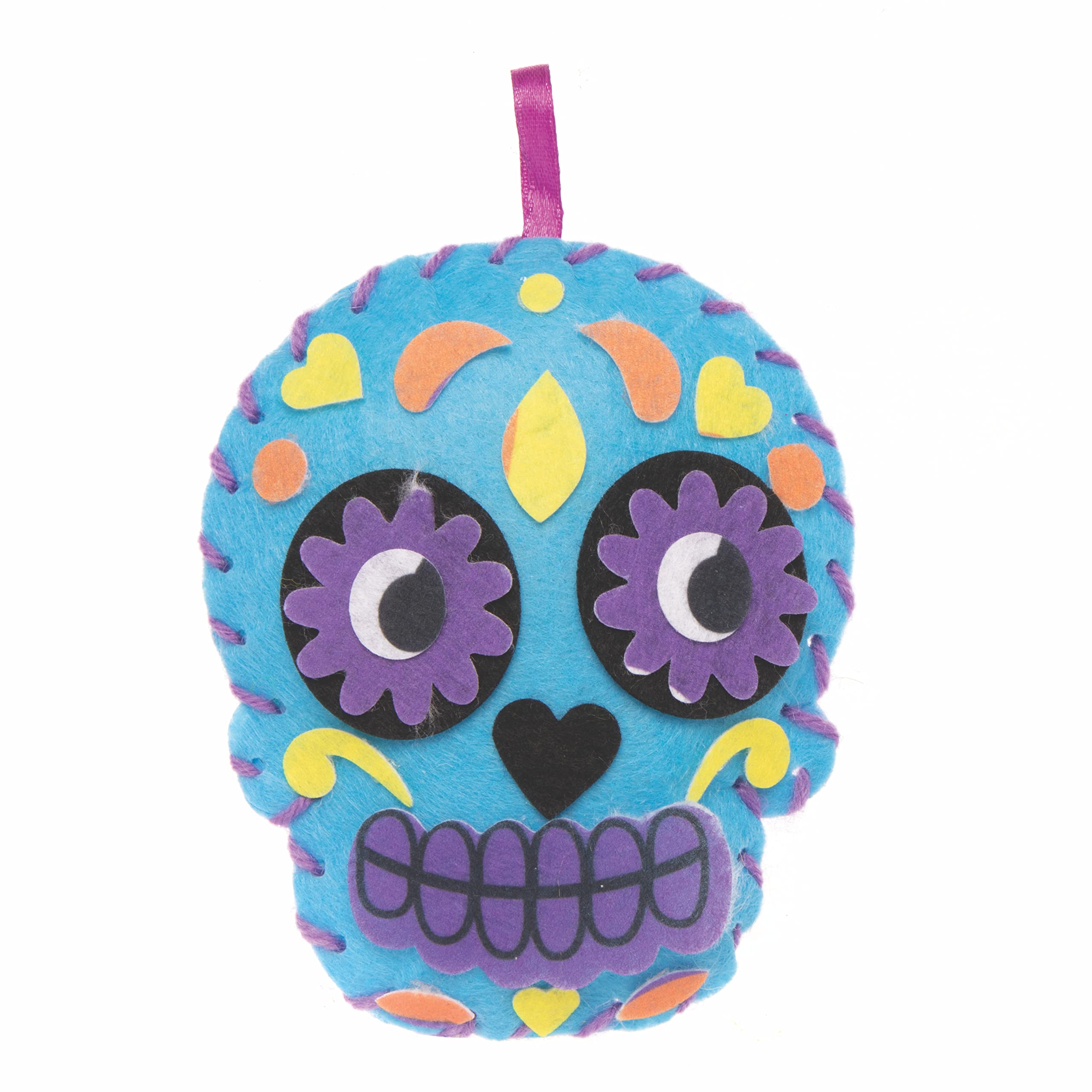 Baker Ross Day of the Dead Sewing Kits - Pack of 3, Arts & Crafts Sewing Set for Kids 4