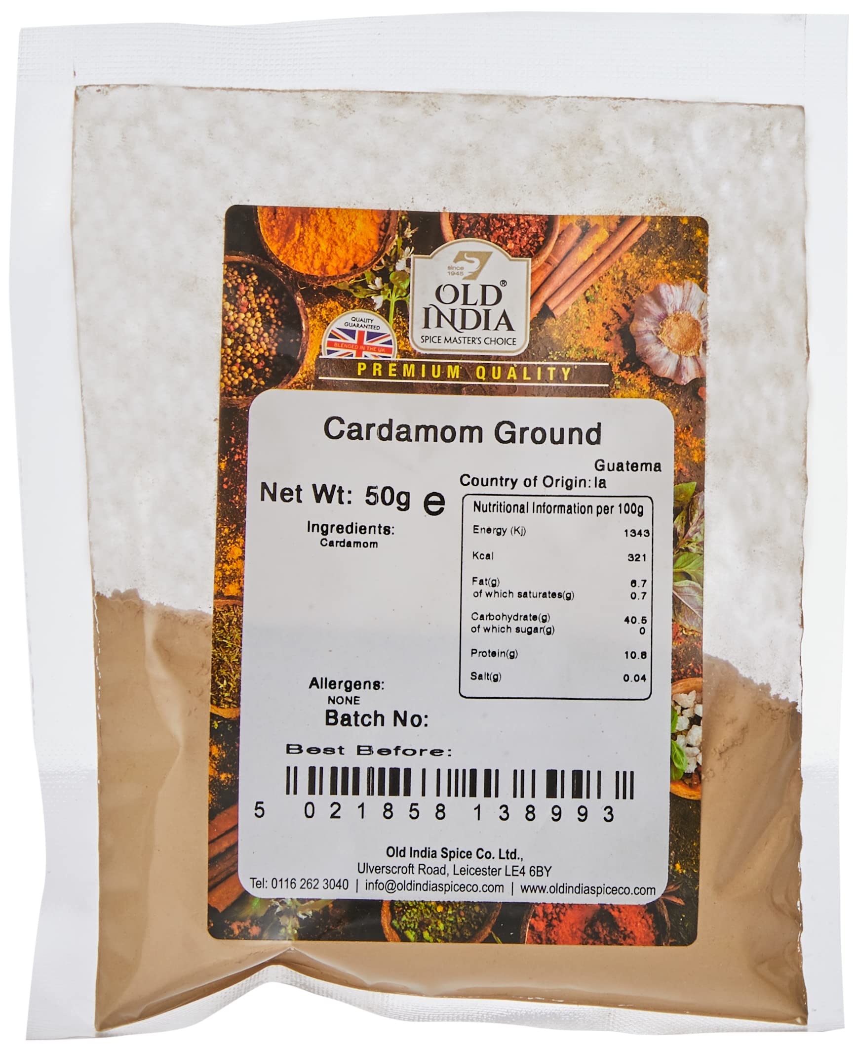 Old India Ground Cardamom - 100% Natural, Additive-Free | 50g
