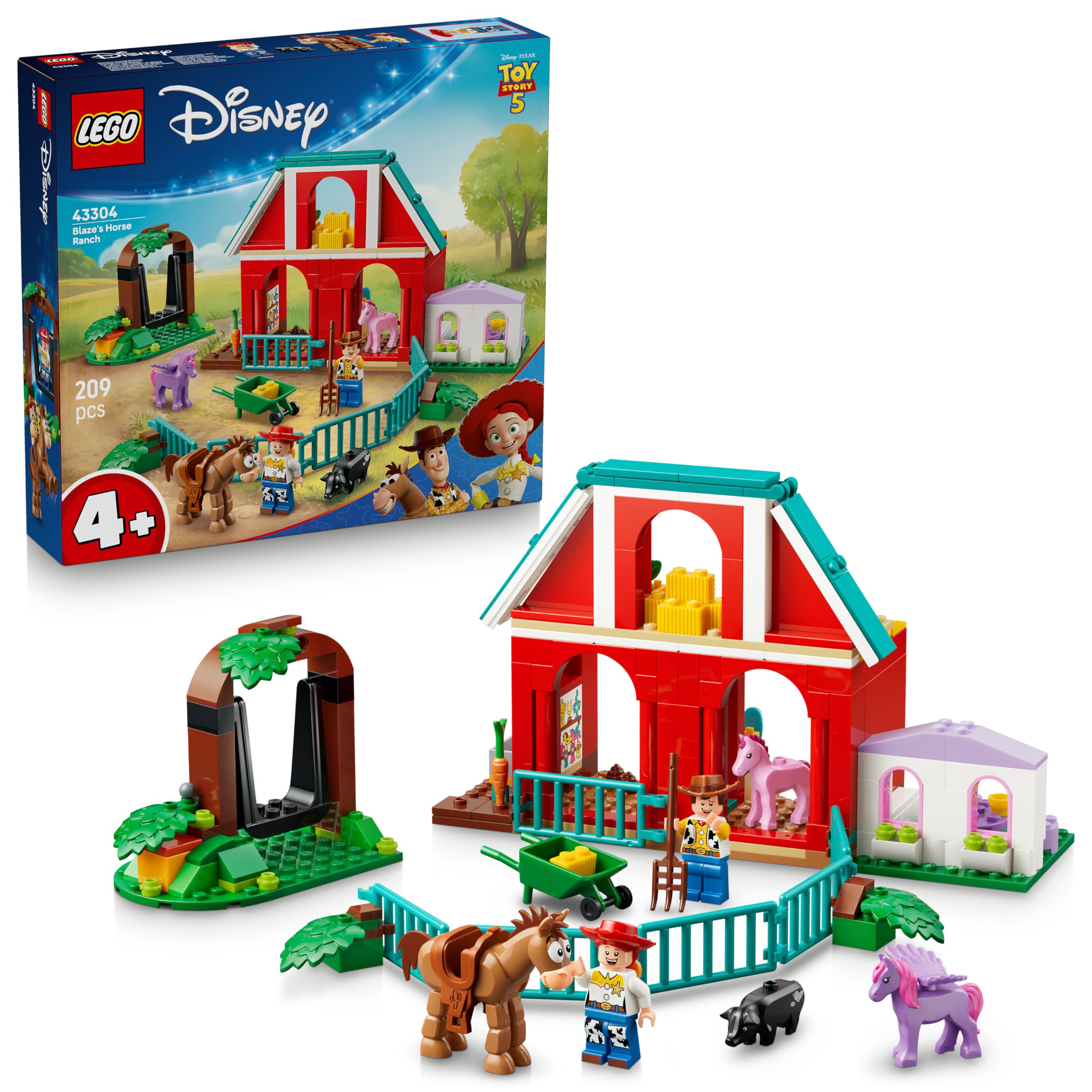 LEGO Disney Pixar Toy Story 5 Blaze's Horse Ranch Building Set 43304 for Ages 4+