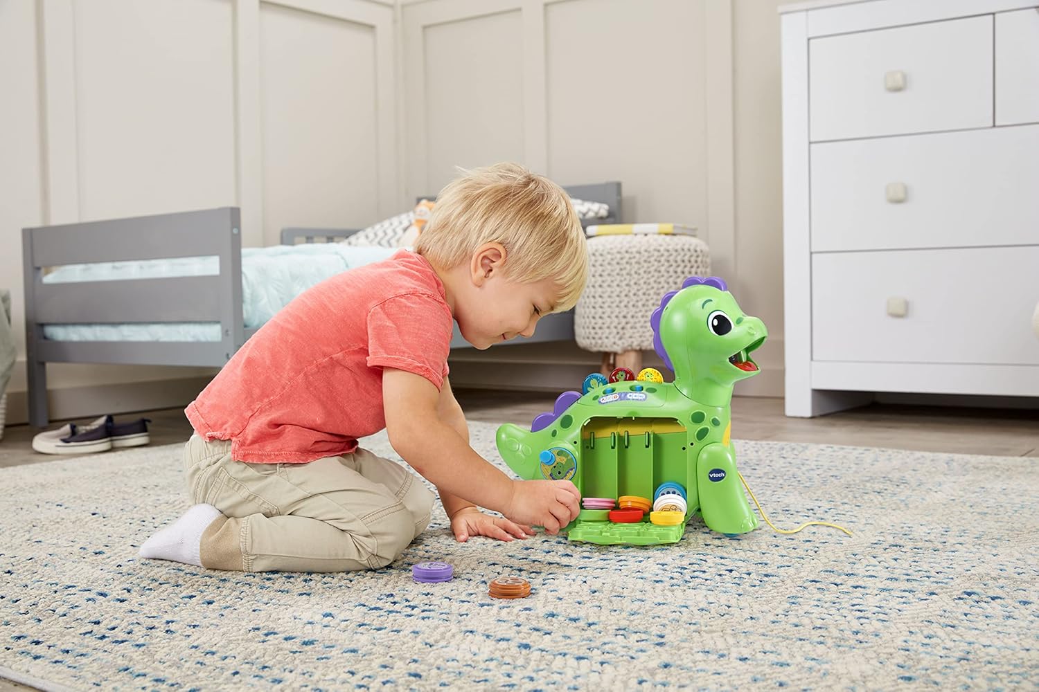 VTech Chomp-along Dino - Educational Musical Toddler Toy for Learning Numbers, Colours & Emotions 4