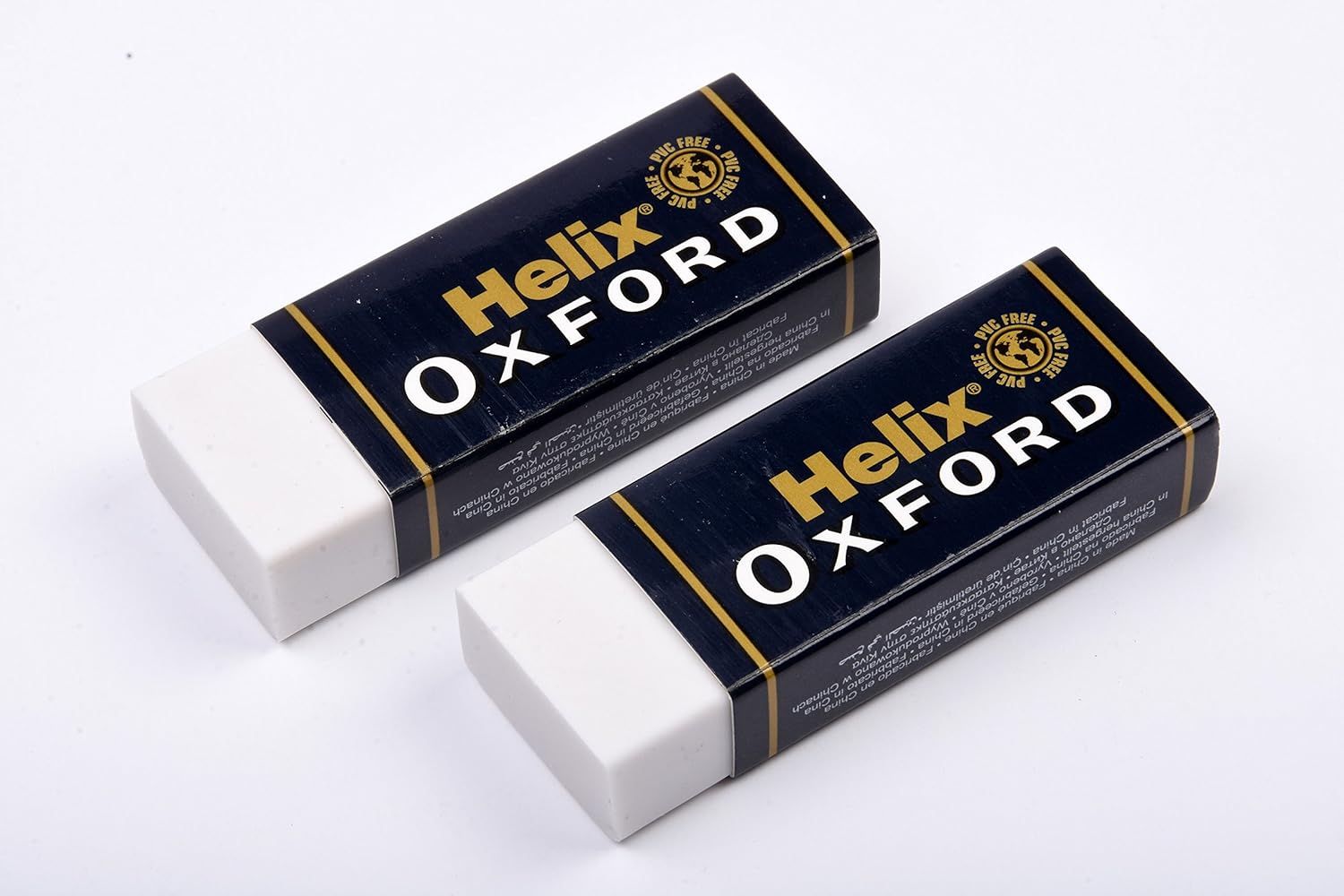 Helix Oxford Twin Pack of Erasers, Oxford Blue, Large 4