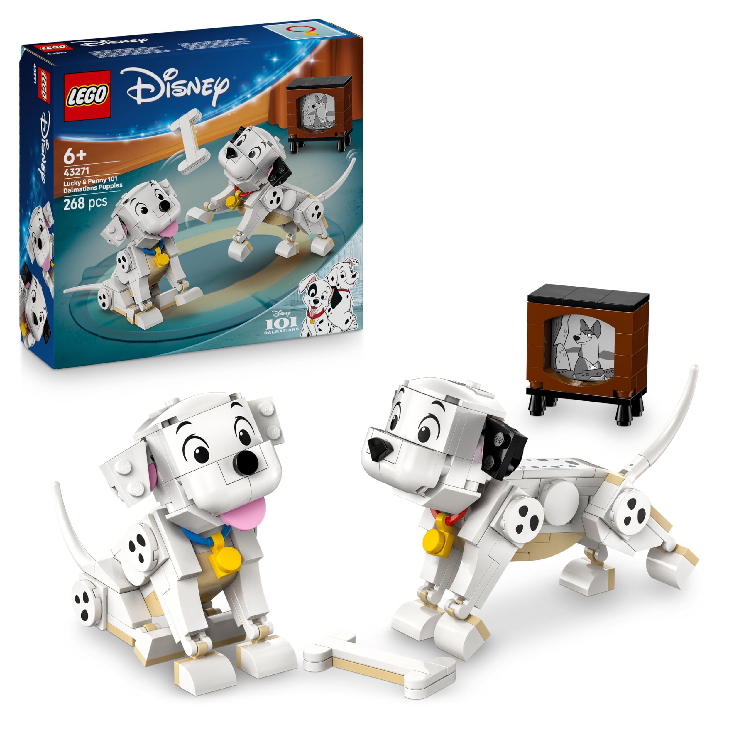 LEGO Disney Lucky & Penny 101 Dalmatians Puppies Building Toy - Ages 6+ | 2 Figures | Multicolor