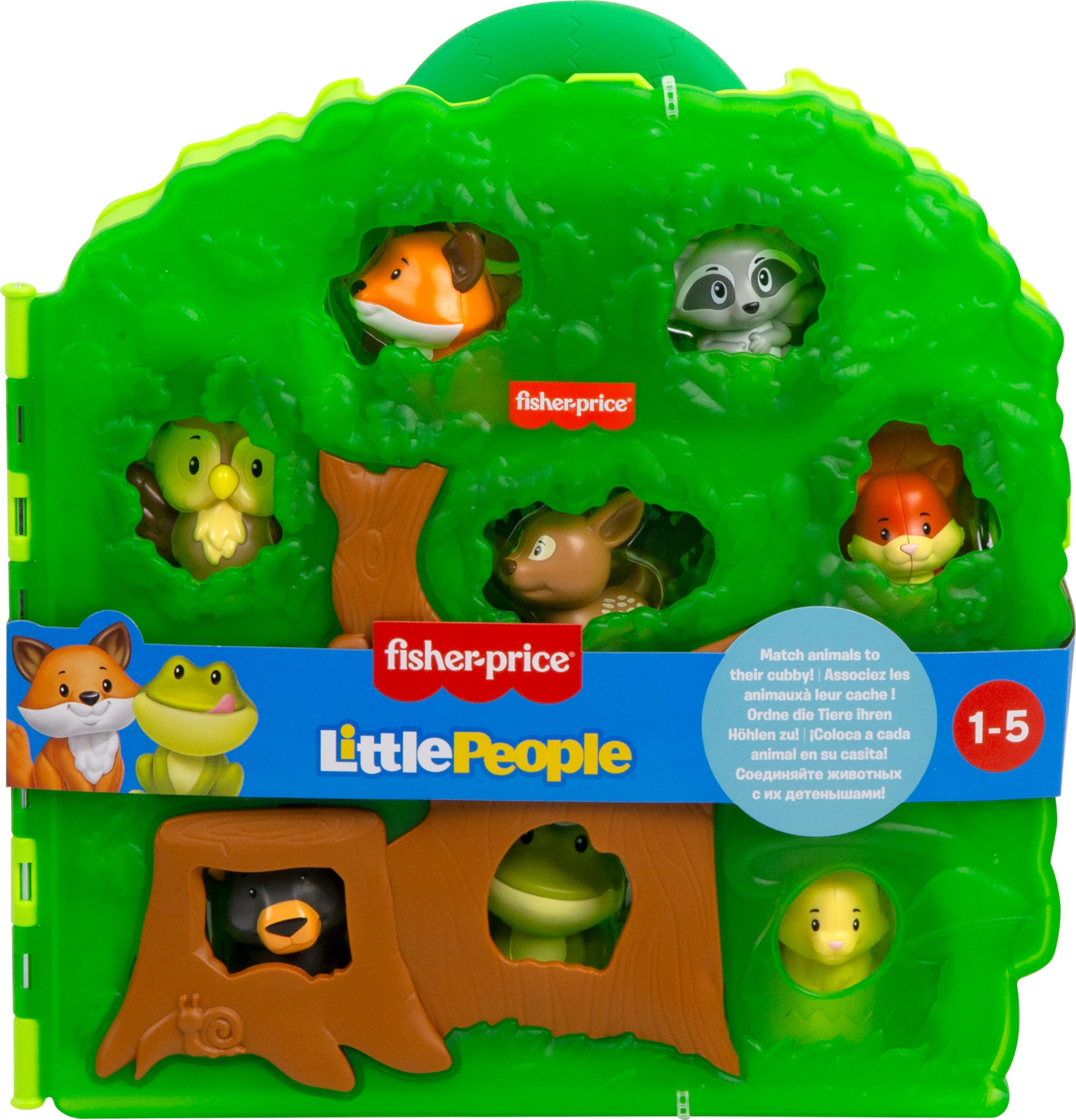 Fisher-Price Little People Forest Friends Carry Case Playset - 8-Piece Animal Figures with Tree Storage for Toddlers 1-5 Years 4