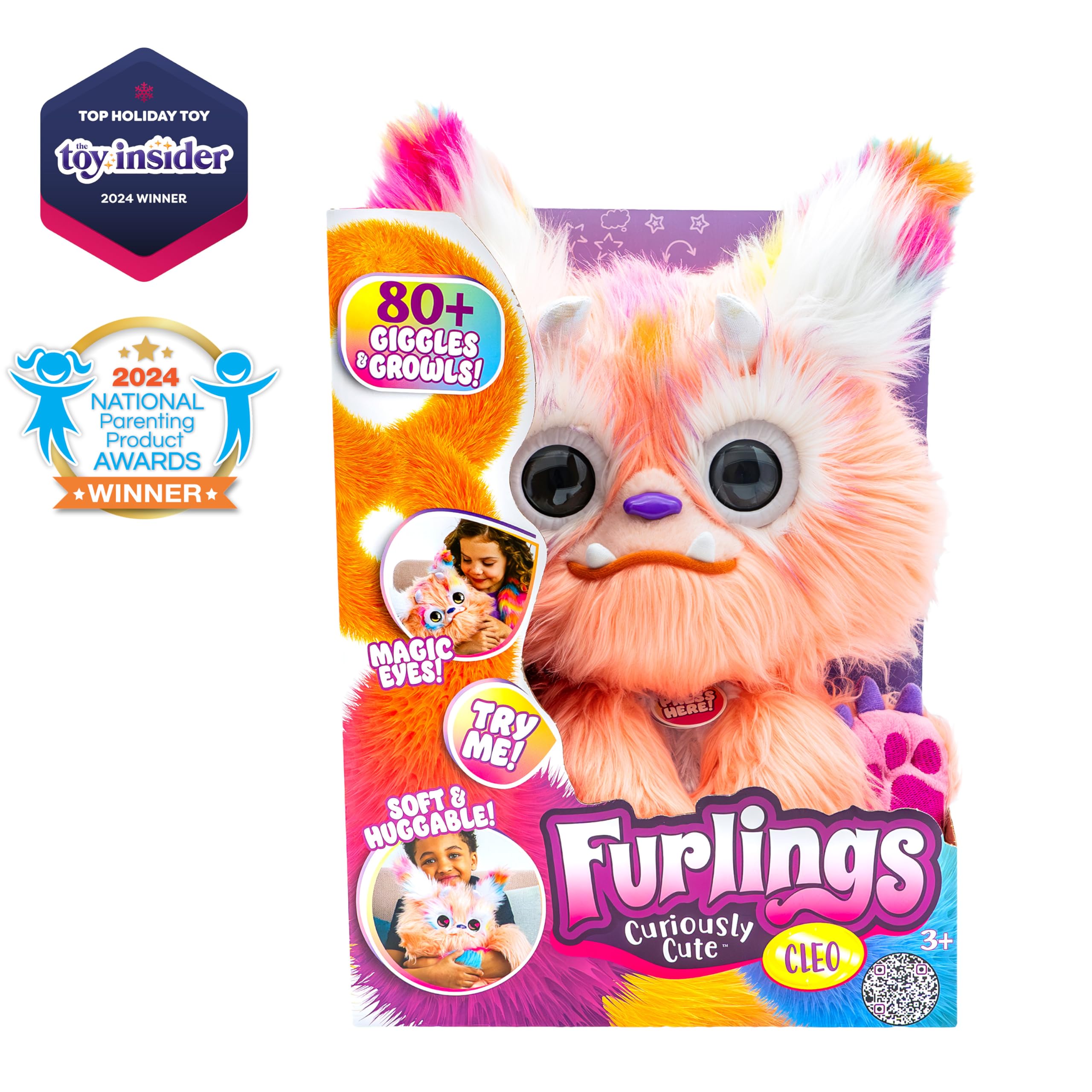 Furlings - Cleo the Jackalope Interactive Plush Toy with Animated Eyes & 80+ Sounds 3