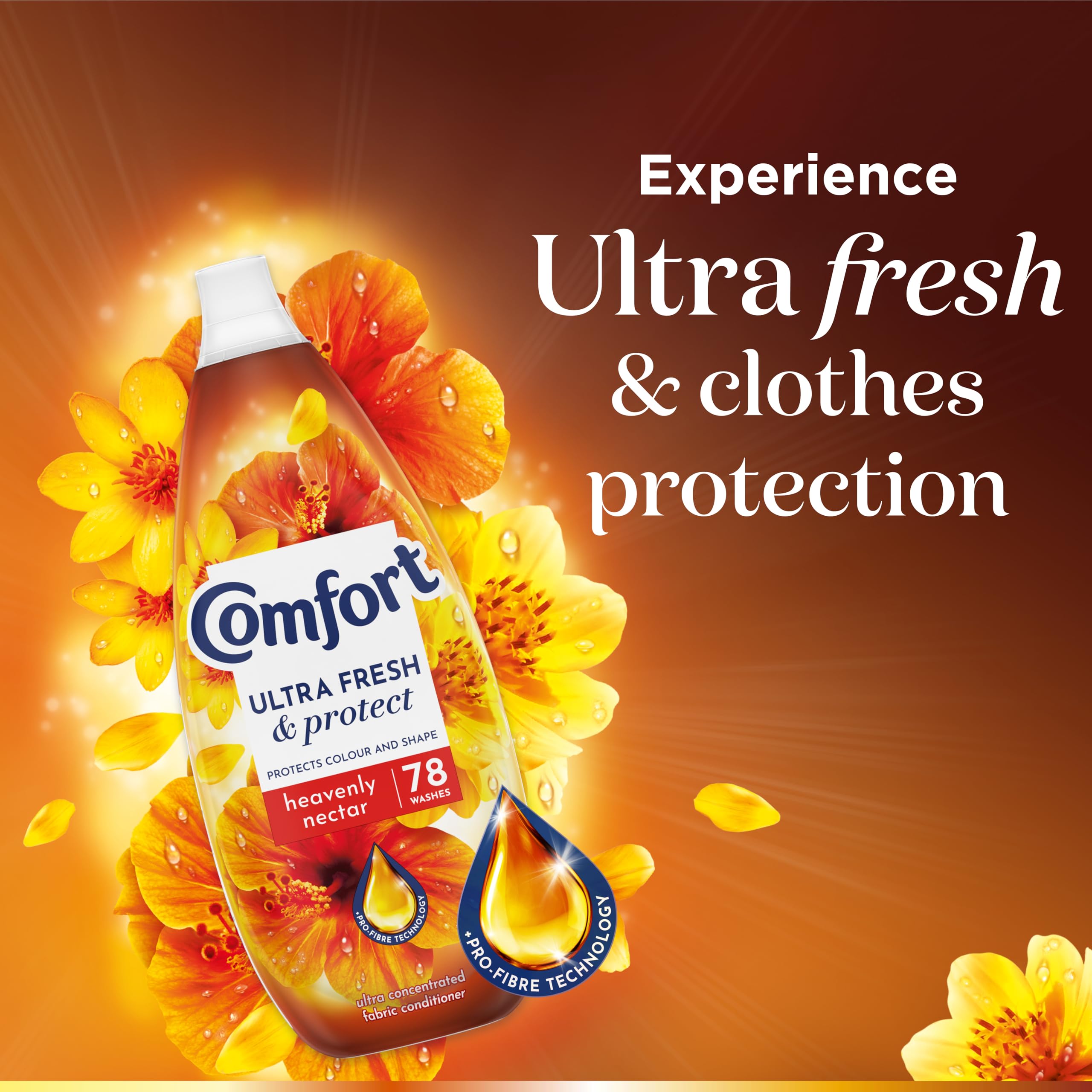 Comfort - Ultra Fresh & Protect Heavenly Nectar Liquid Fabric Conditioner 2