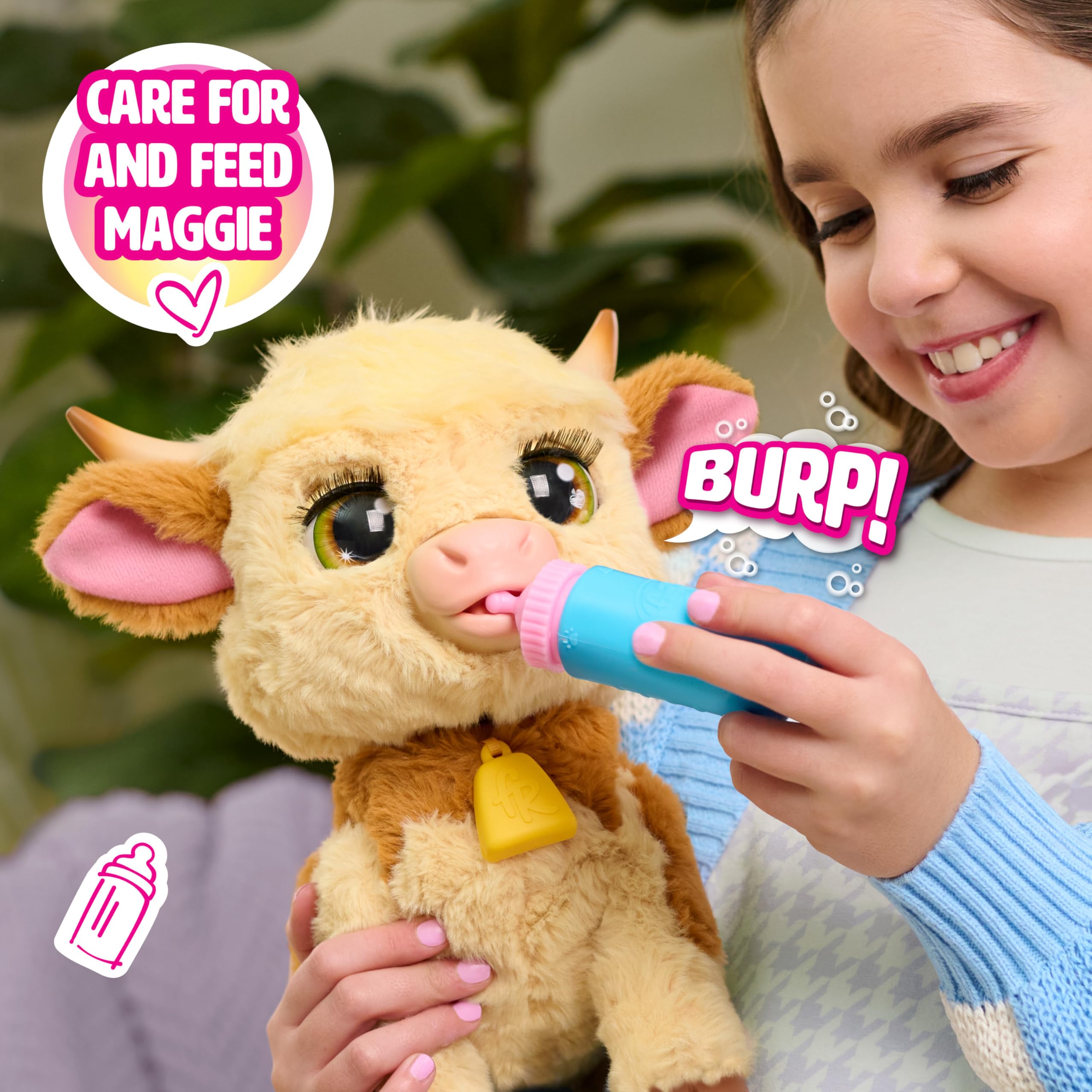 furReal Maggie the Feed & Follow Cow - Interactive Plush Toy for Ages 4+ 12