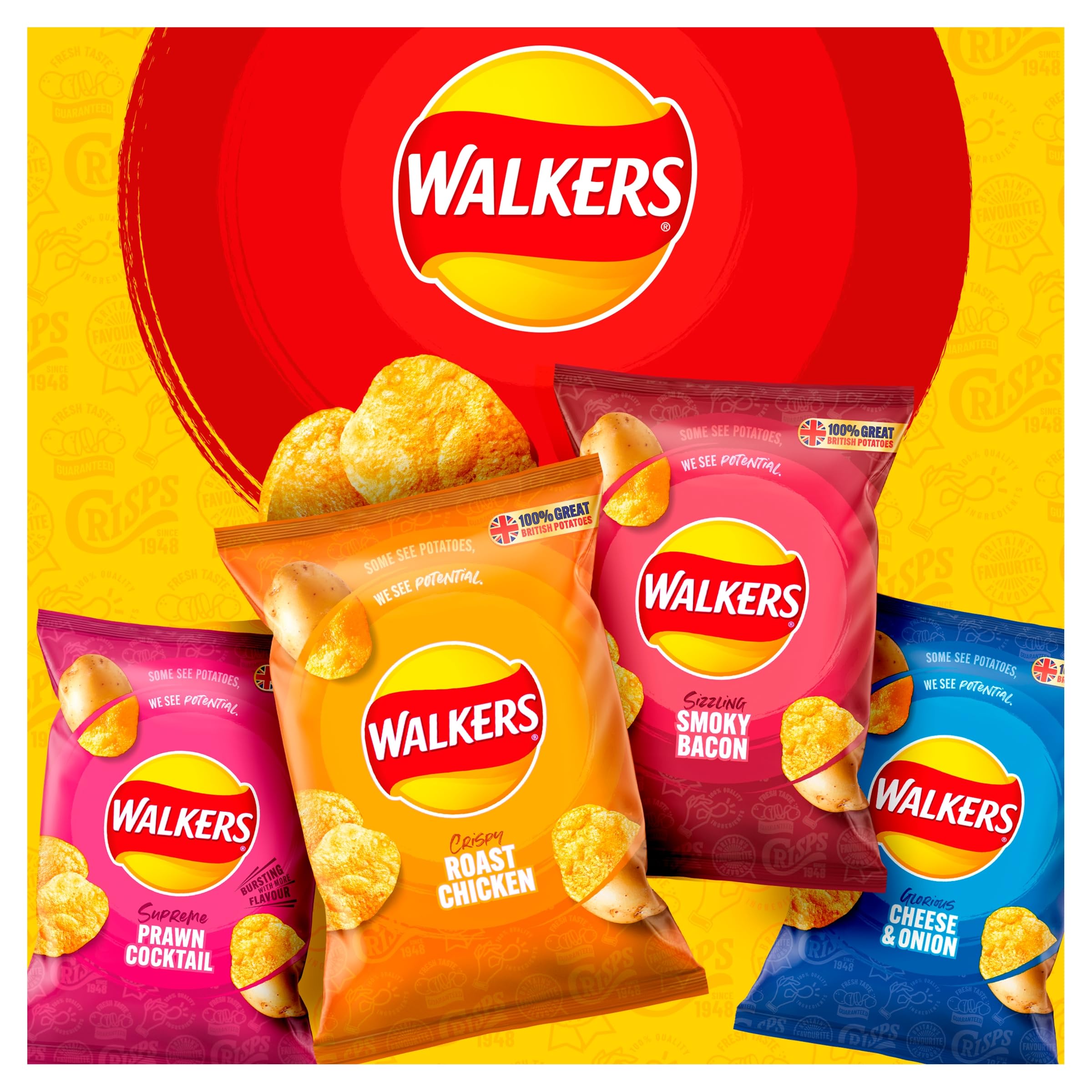 Walkers Roast Chicken Crisps 45g (Case of 32) - 100% British Potatoes, No Artificial Colours 2