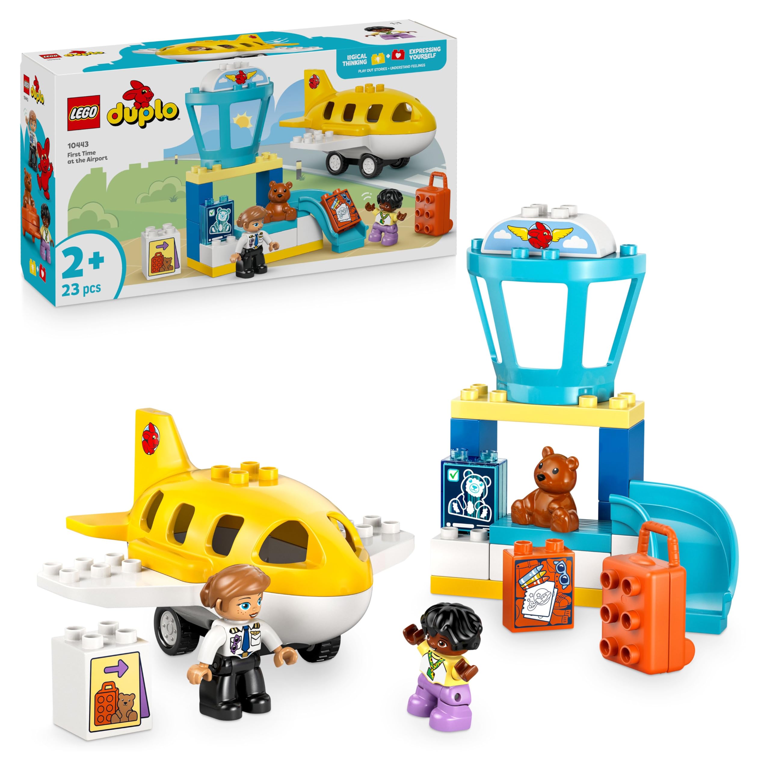 LEGO DUPLO First Time at the Airport 10443 Building Set | Ages 2+ | Educational Motor Skills Toy