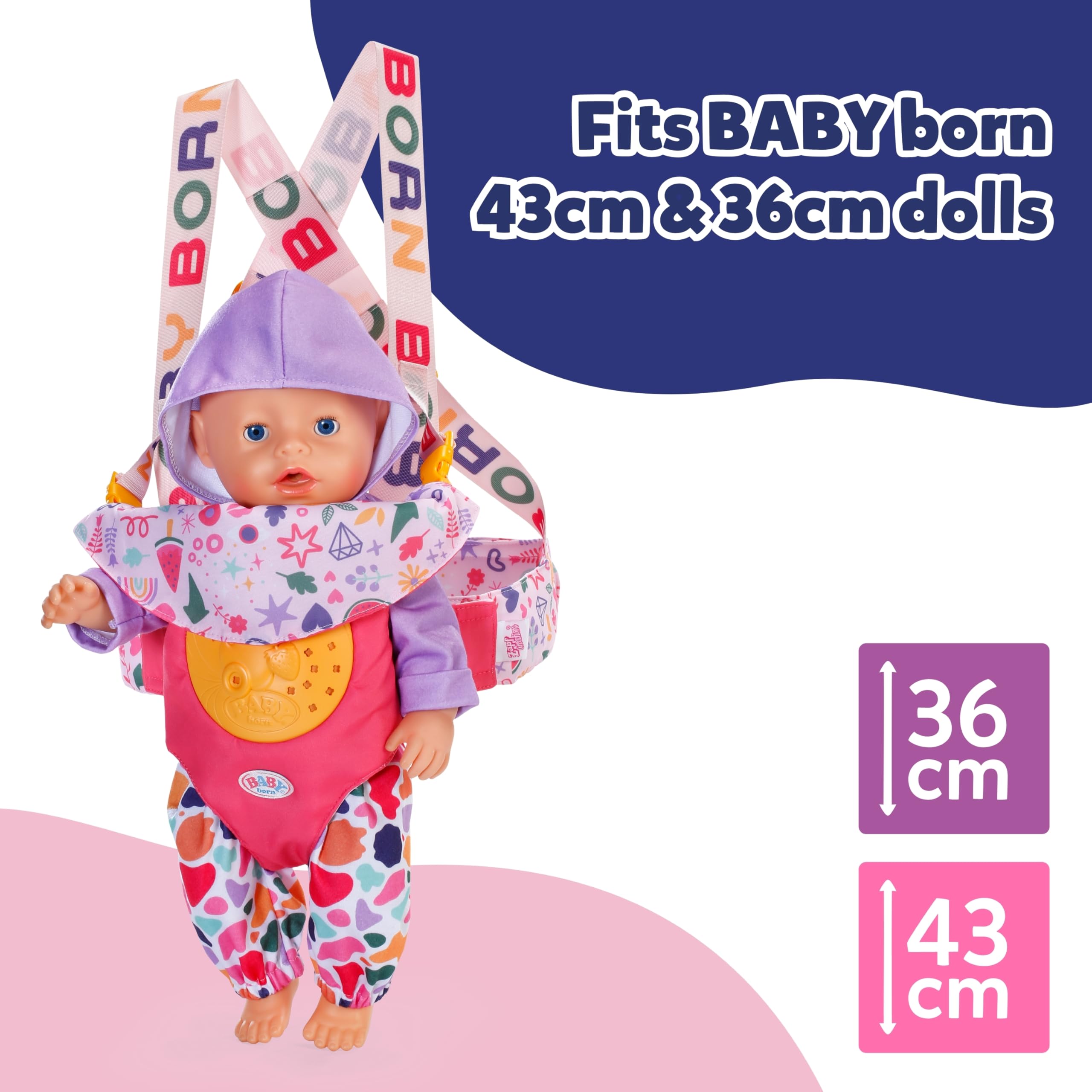 BABY born Baby Carrier Pin-Play with Adjustable Harness for Dolls 5