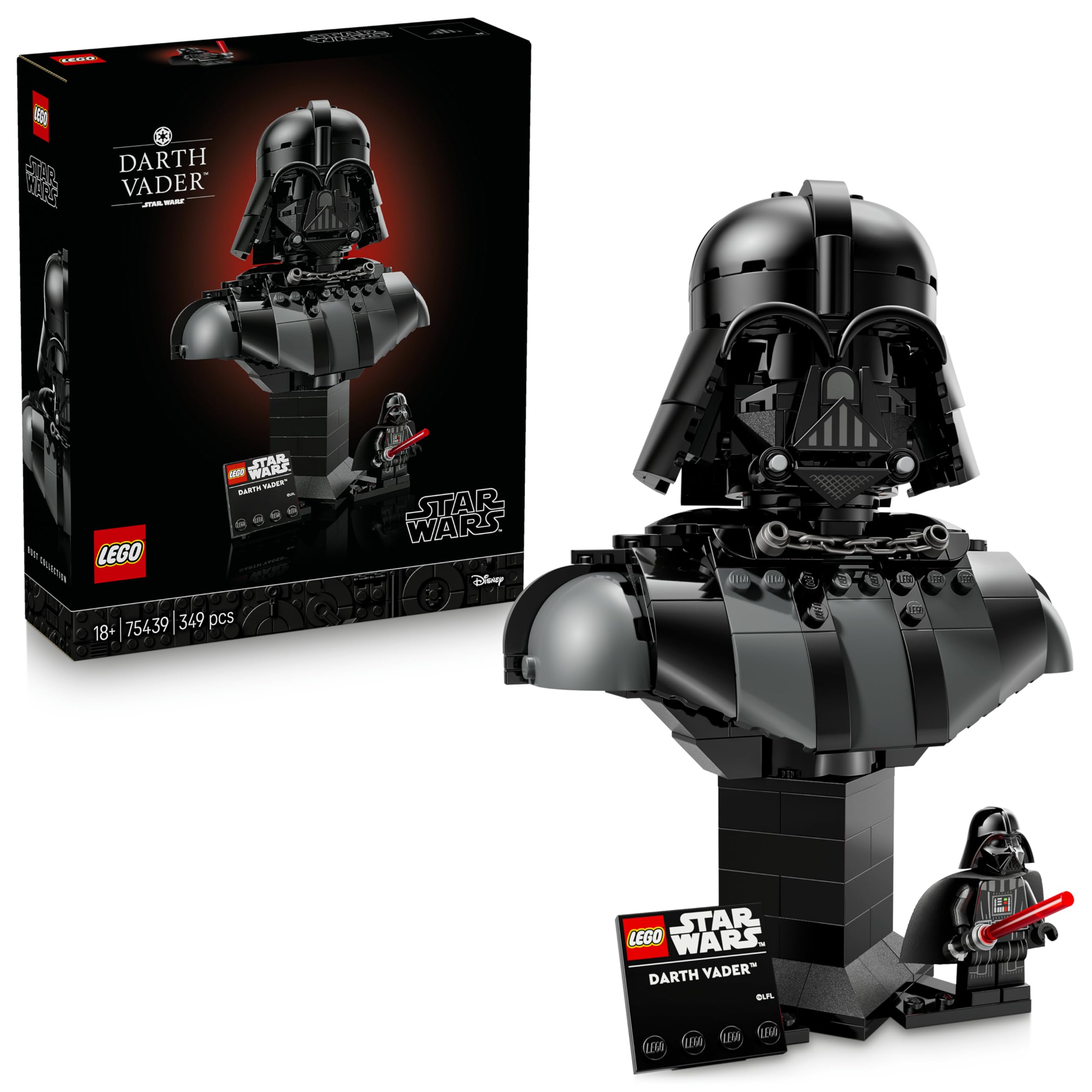 LEGO Star Wars 75439 Darth Vader Bust Display Model Kit for Adults | 18+