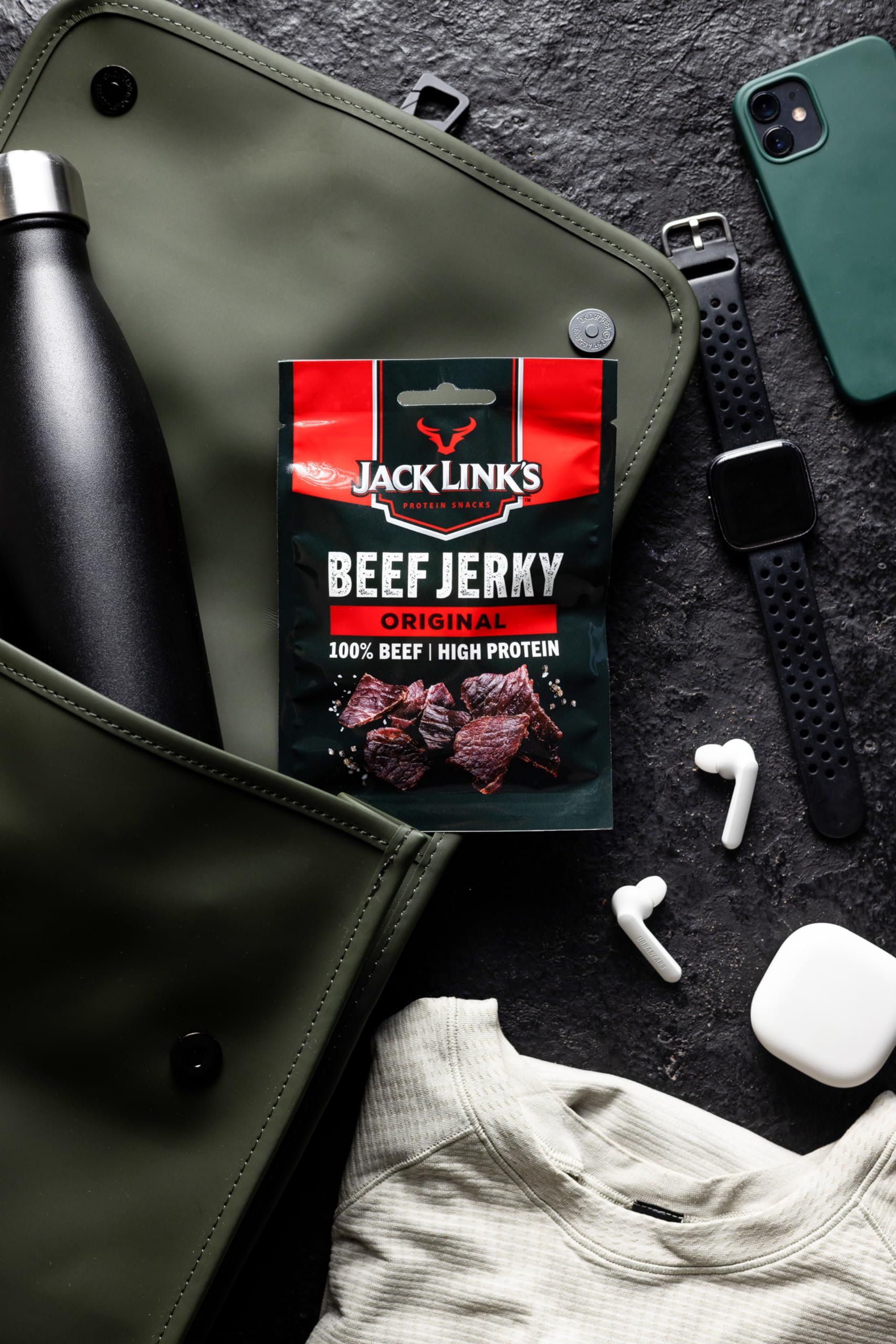 Jack Link's Beef Jerky Original - Box of 12 x 60g - High Protein Dried Meat Snack 4