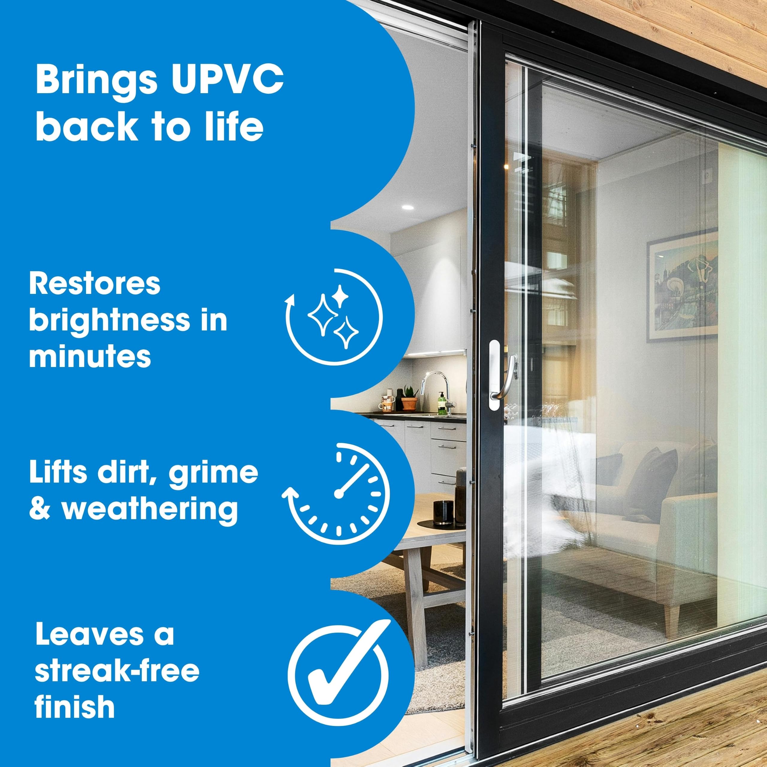 Furniture Clinic UPVC Cleaner & Restorer - 500 ml Liquid for Doors, Window Frames, and Hard Plastics