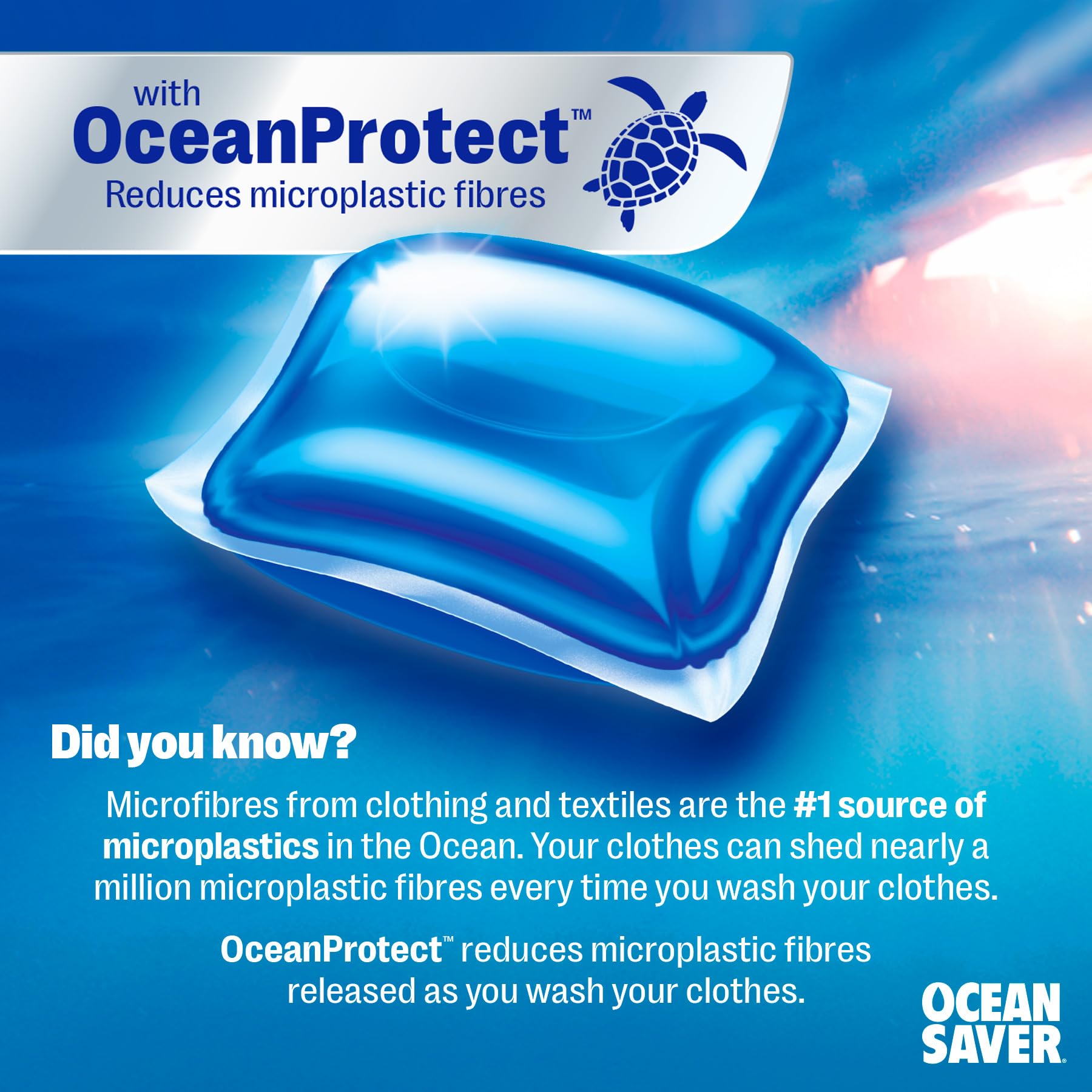 OceanSaver - Eco Non-Bio Laundry Detergent Washing Capsules 30 Washes 6
