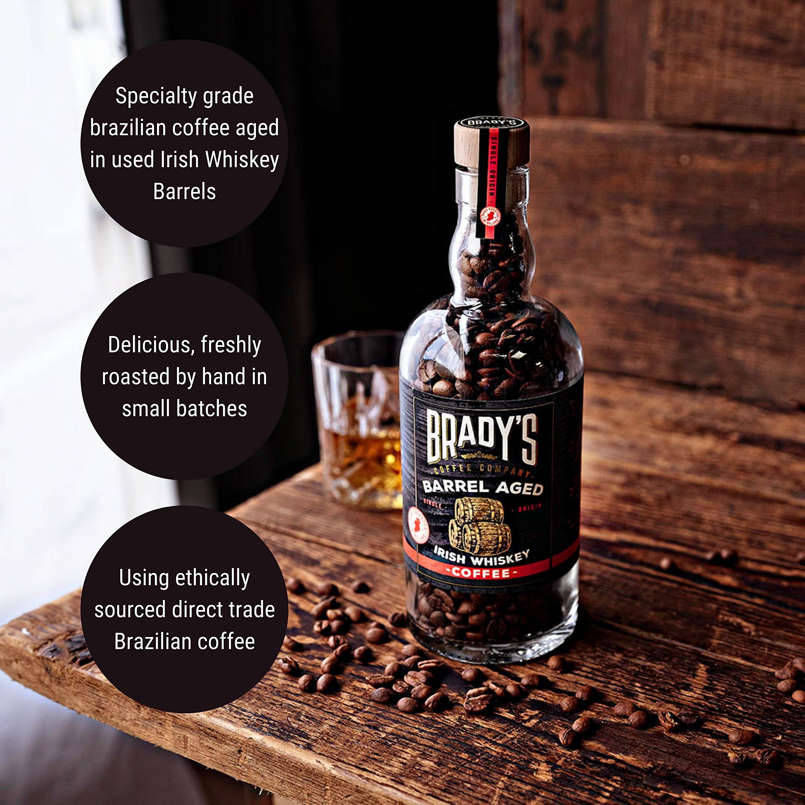 Brady's Irish Barrel Aged Whole Bean Coffee - 180g Medium Roast 5