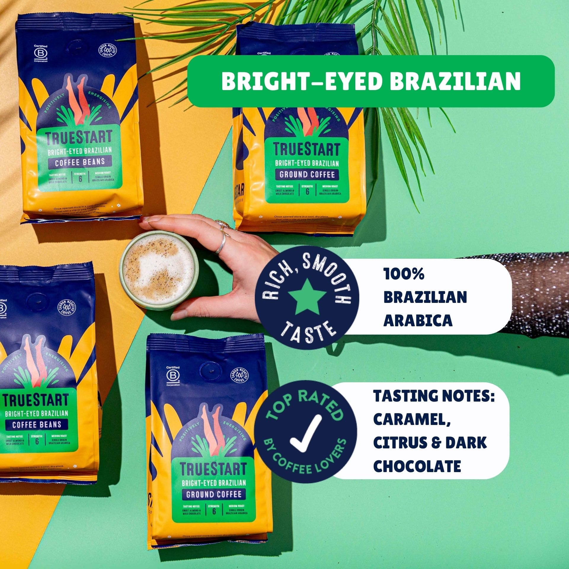 TrueStart Coffee Beans Bright-Eyed Brazilian 200g – Mycotoxin-Free, Single Origin, Medium Roast 3