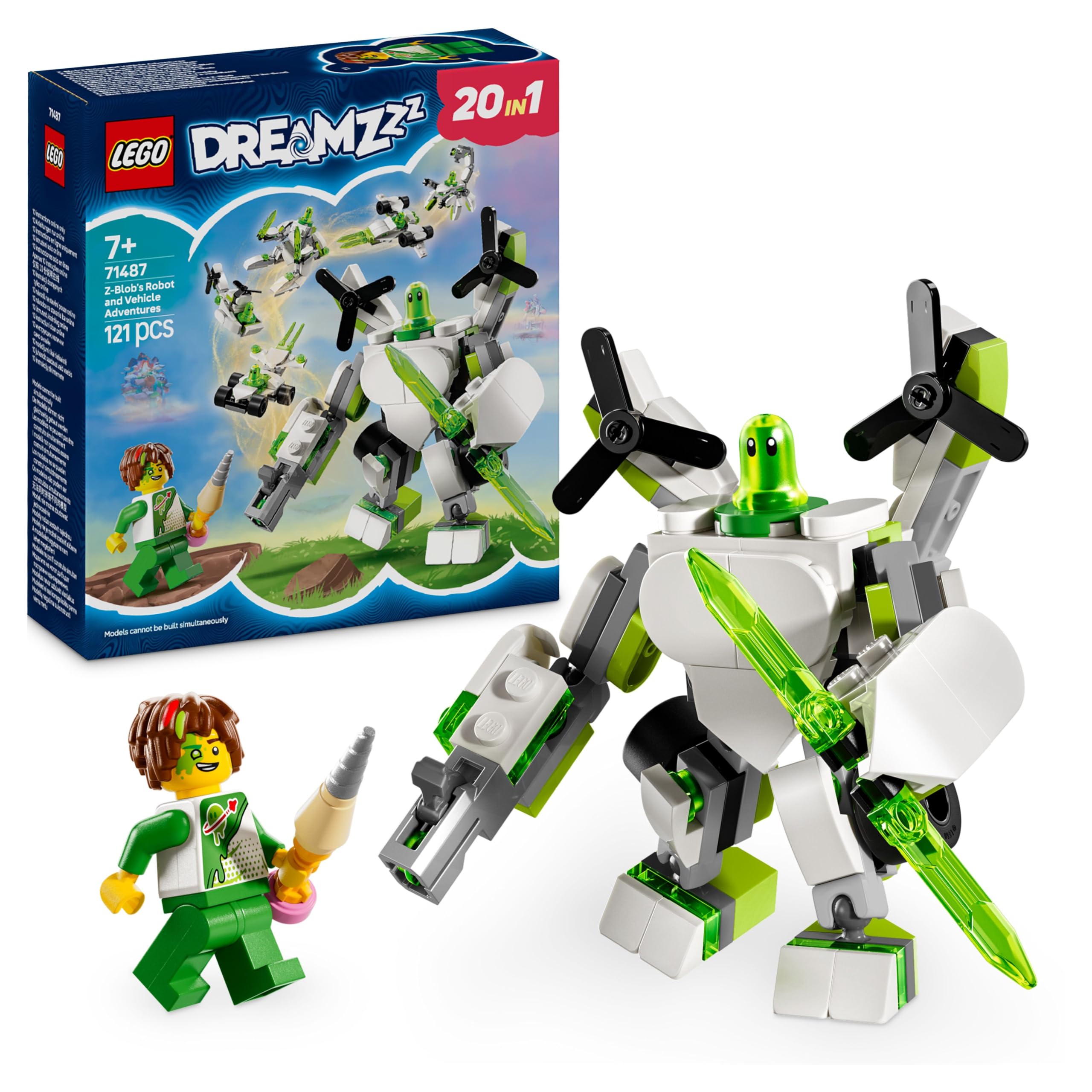 LEGO DREAMZzz Z-Blob’s Robot and Vehicle Adventures Set - 20 Build Options for Ages 7+ 1