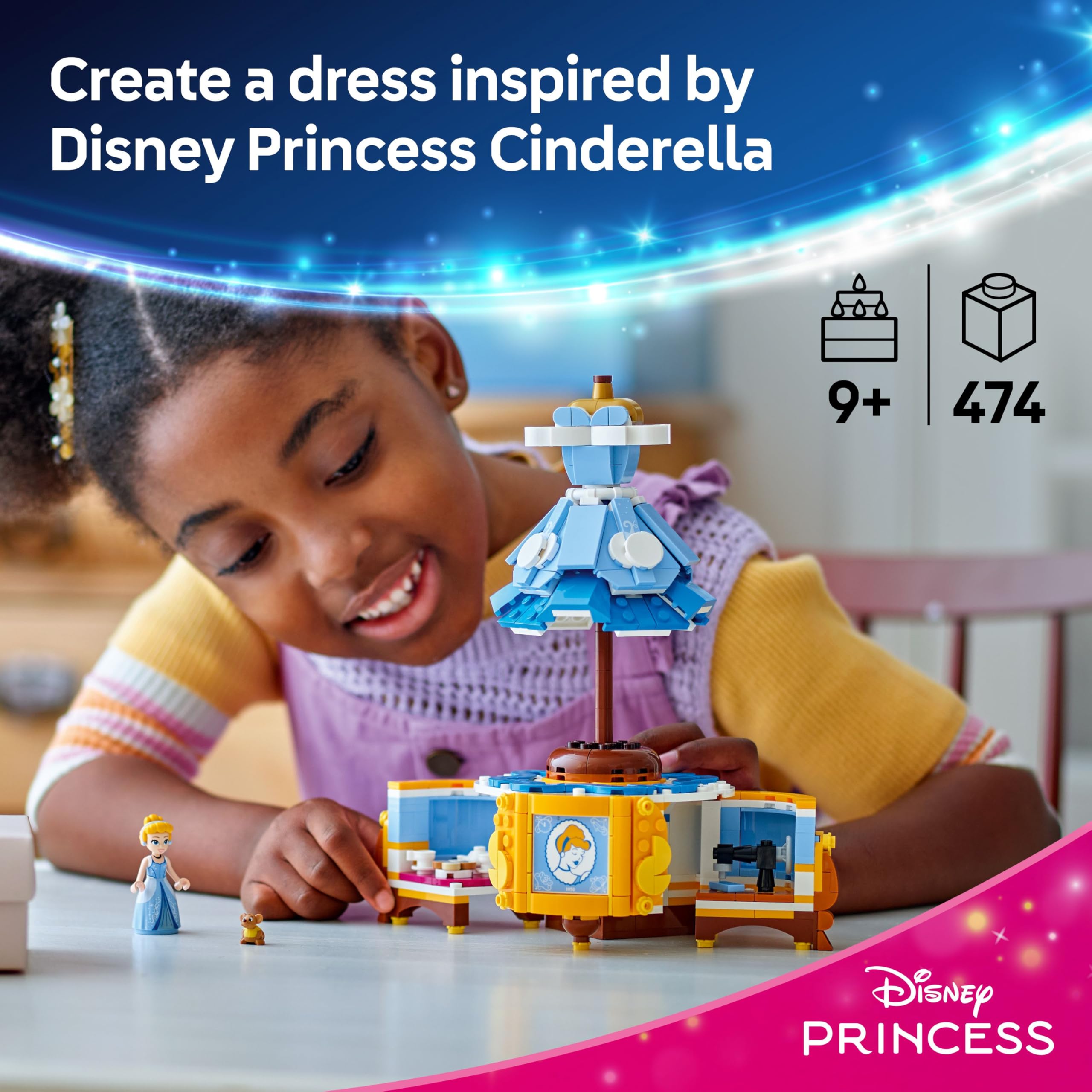 LEGO Disney Princess Cinderella's Dress 43266 Building Set | Ages 9+ | Multicolor
