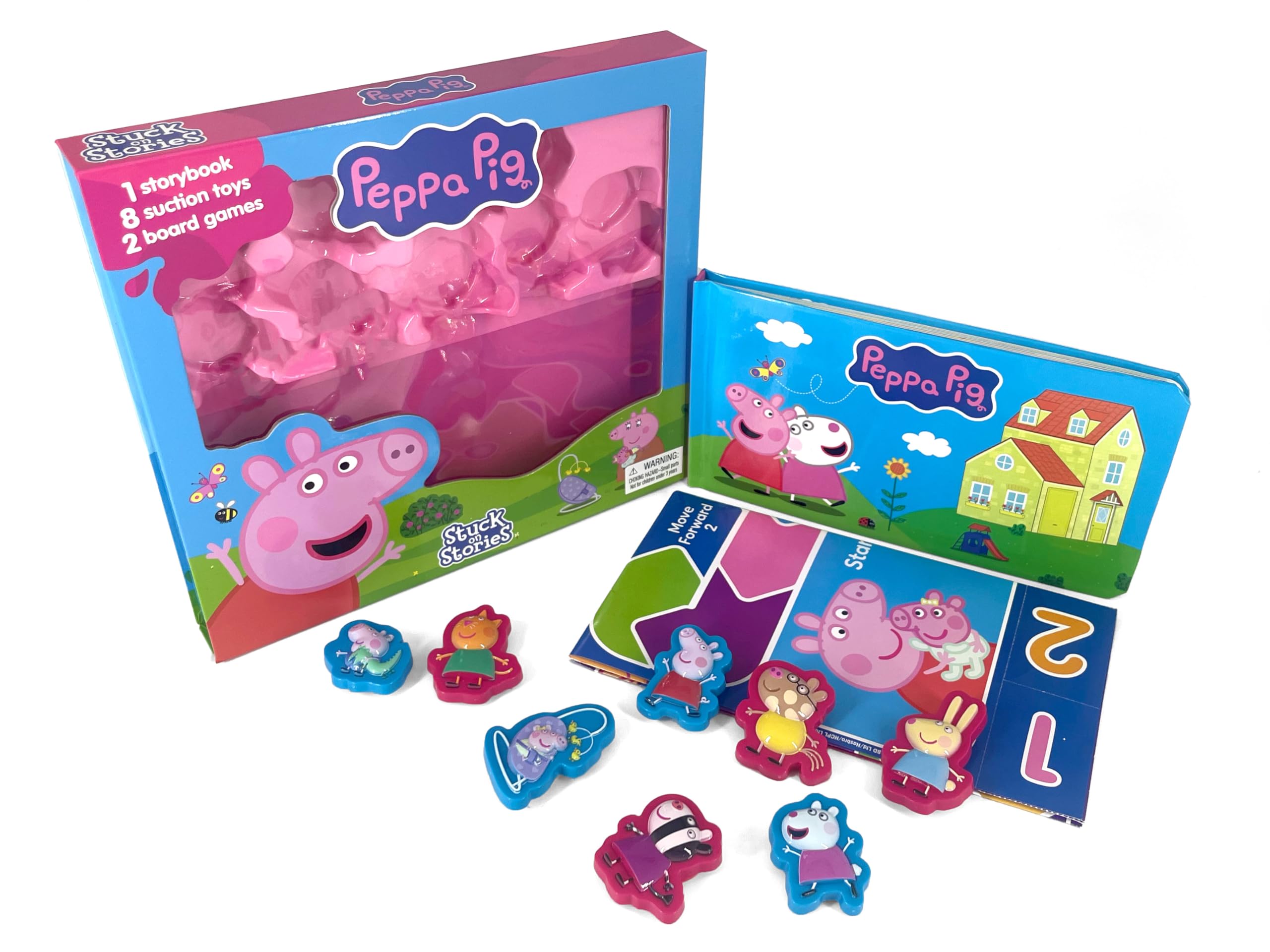 Phidal Peppa Pig Stuck on Stories Activity Book - 16-Page Storybook, 8 Toy Suction Cups, 2 Board Games | Ages 3+ 2