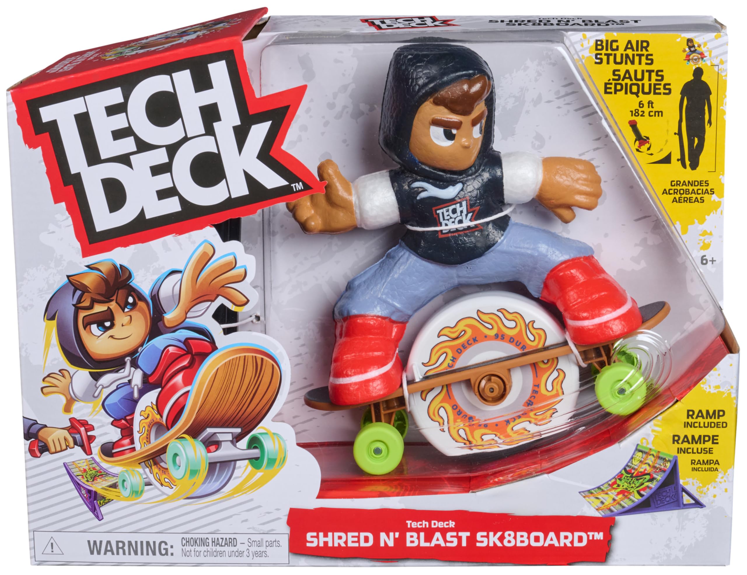 Tech Deck Shred N' Blast Skateboard - Motorized Finger Skateboard with Ramp for Kids 5+ 1