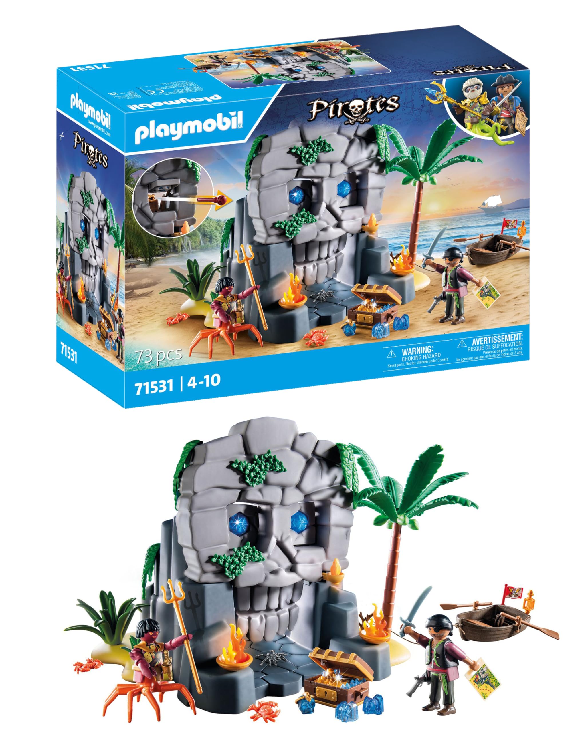Playmobil 71531 Pirates: Skull Island Playset with Pirate and Crab Man Figures 1