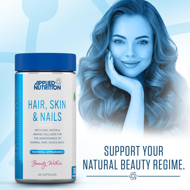 Applied Nutrition Hair, Skin, Nails - Biotin & Marine Collagen Supplement (60 Capsules)