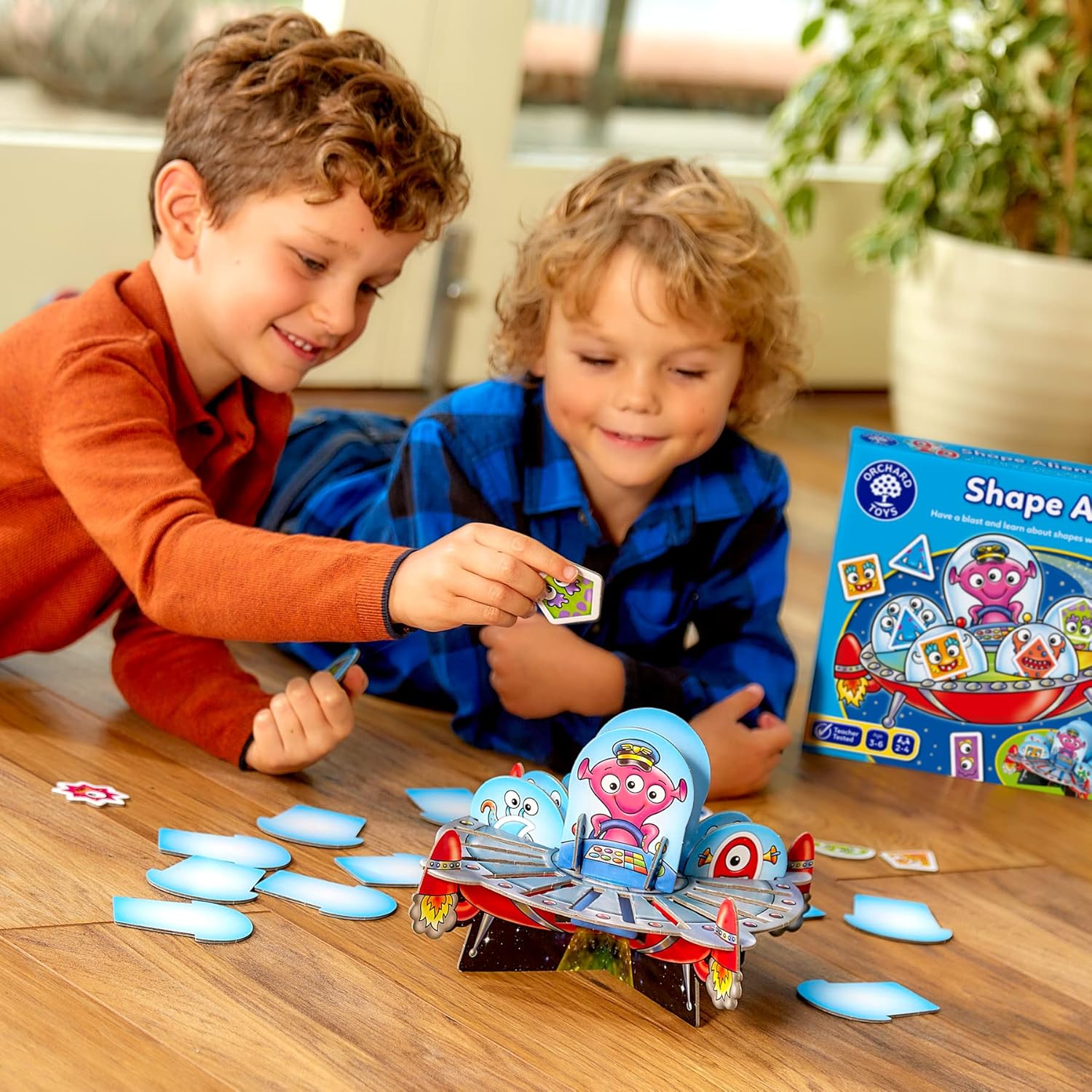 Orchard Toys Shape Aliens Game - Space Themed Board Game for Family Fun 2