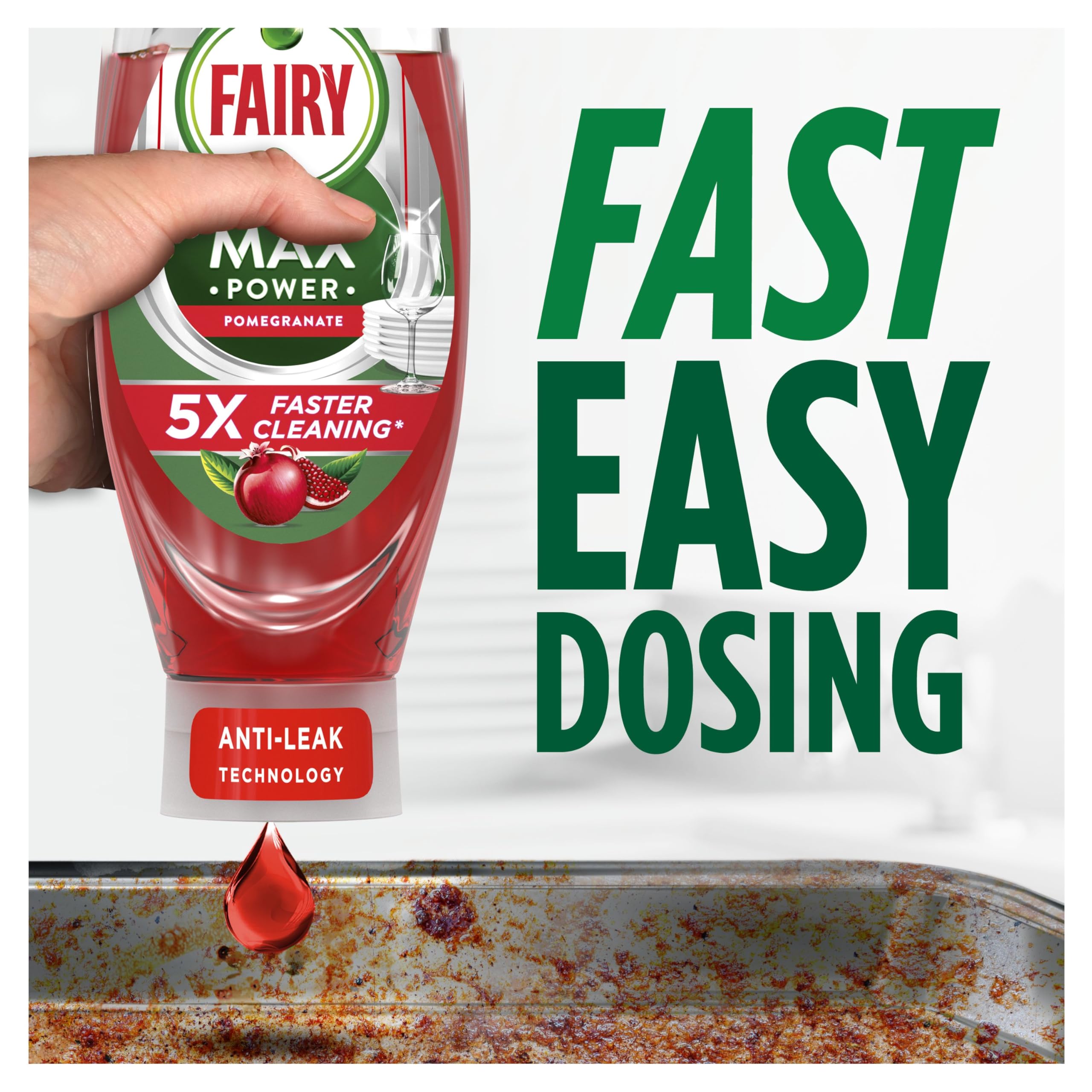 Fairy - MaxPower Washing Up Liquid Pomegranate 730 ML 4