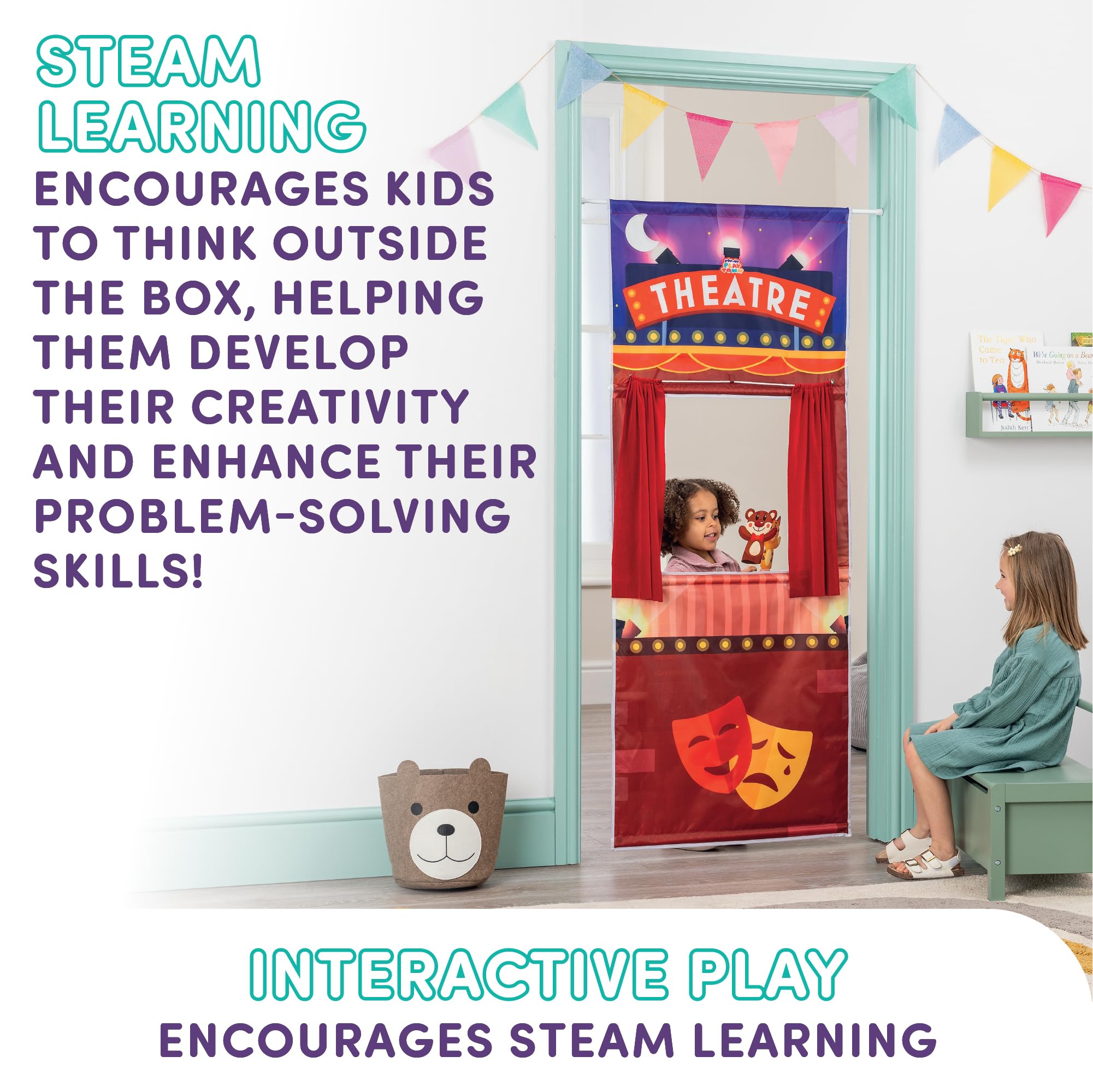 Pop-Up Play Town Puppet Theatre - Doorway Playset for Kids 3-7 Years 8