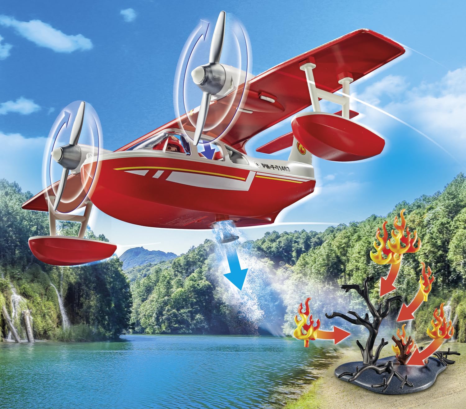 Playmobil Action Heroes 71463 Firefighting Seaplane with Extinguishing Fun | Ages 4+ 6