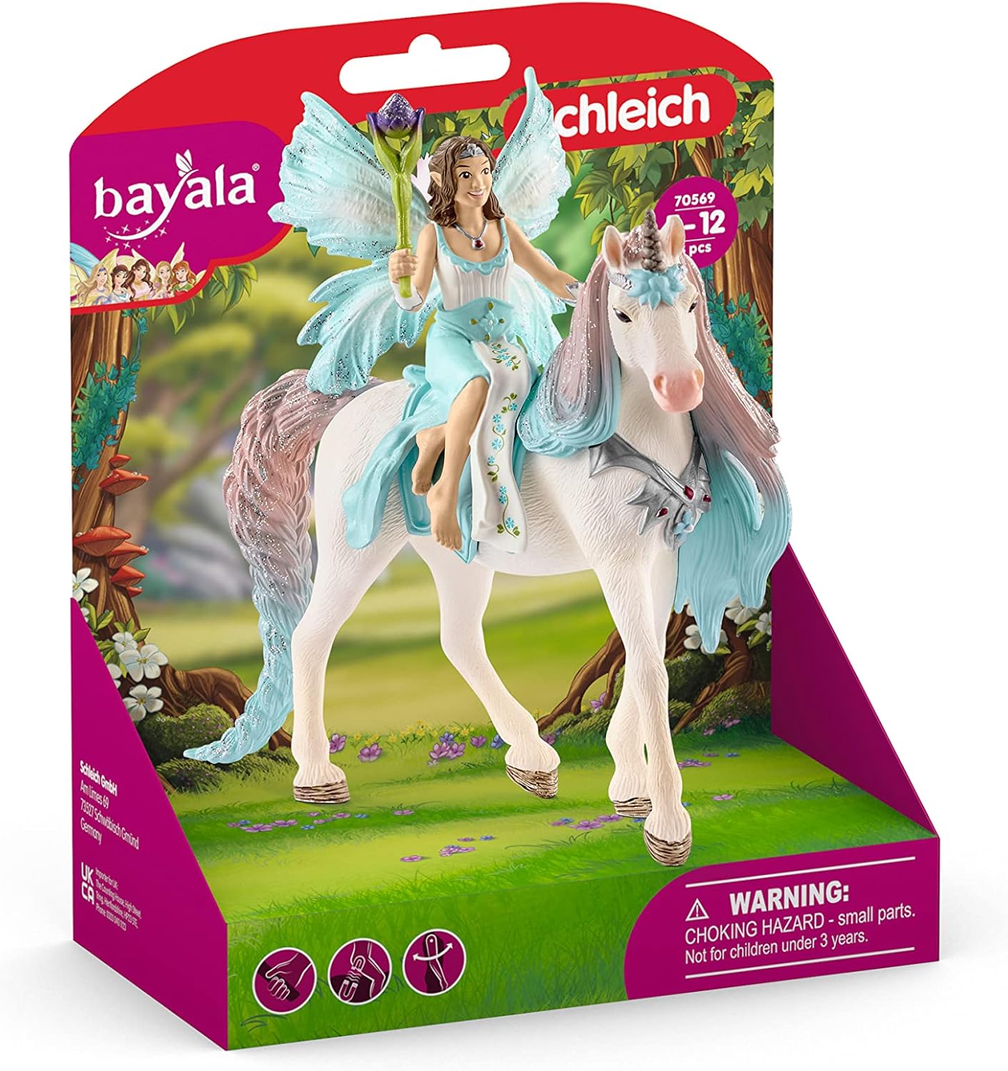 SCHLEICH Bayala Fairy Eyela with Princess Unicorn - 3-Piece Fantasy Playset for Kids 3