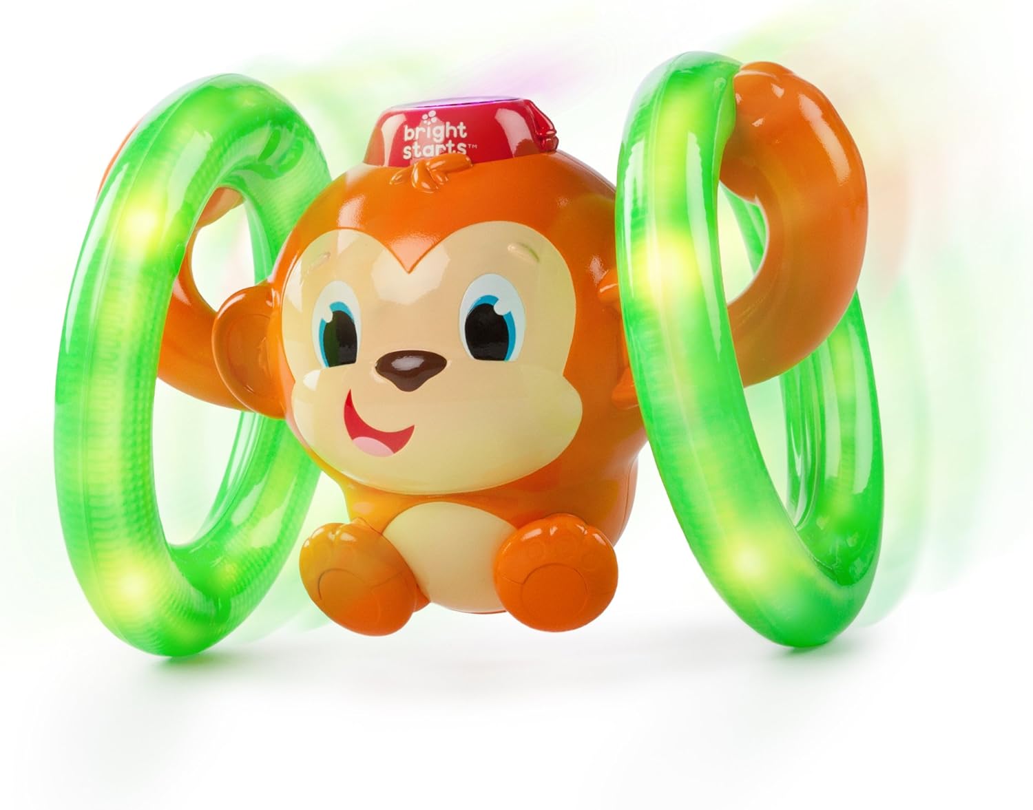 Bright Starts Roll and Glow Monkey - Light-Up Rolling Toy with Music for Babies 6M+ 1