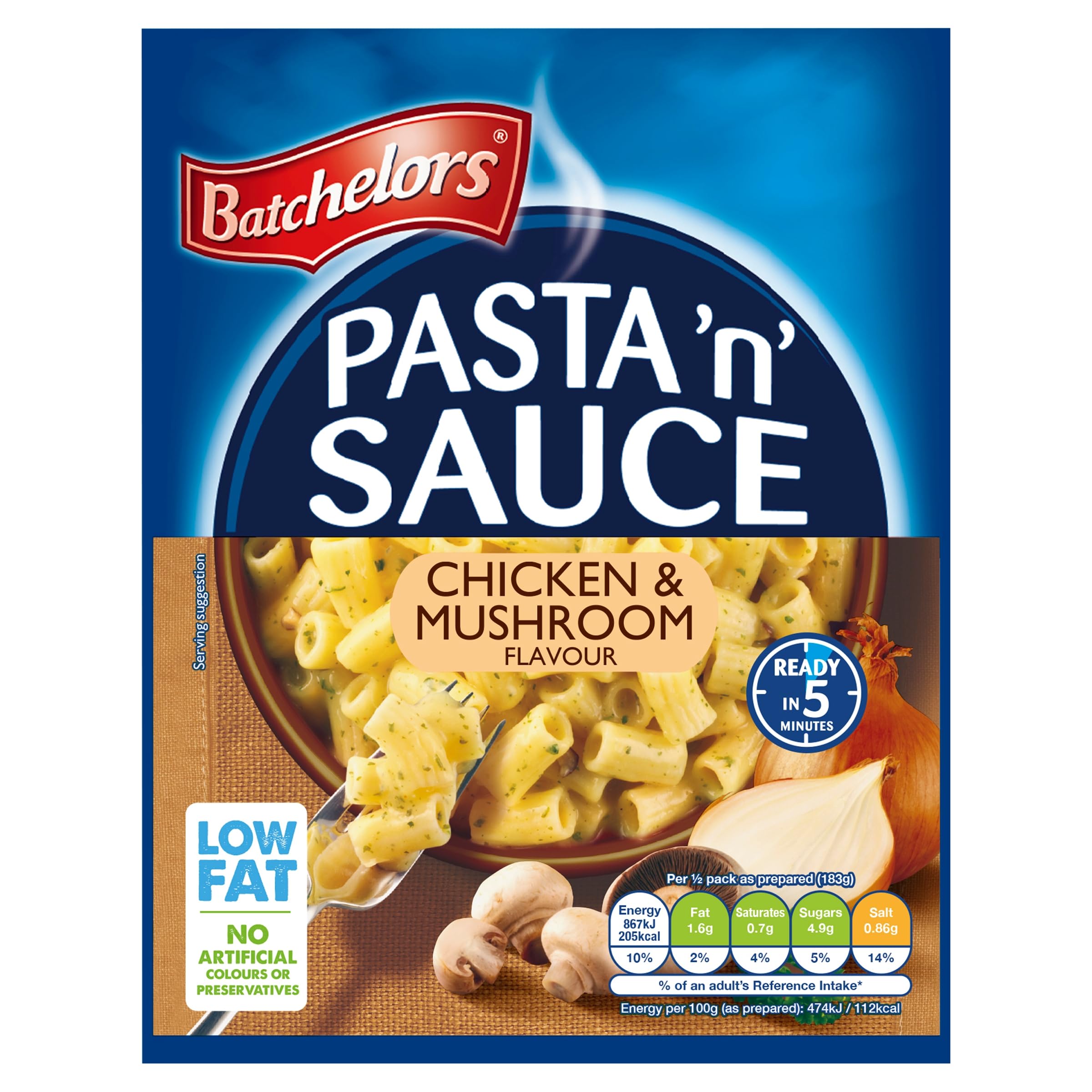 Batchelors Pasta 'n' Sauce Chicken & Mushroom Pasta Ready Meal, 99 g Packet (Pack of 7)