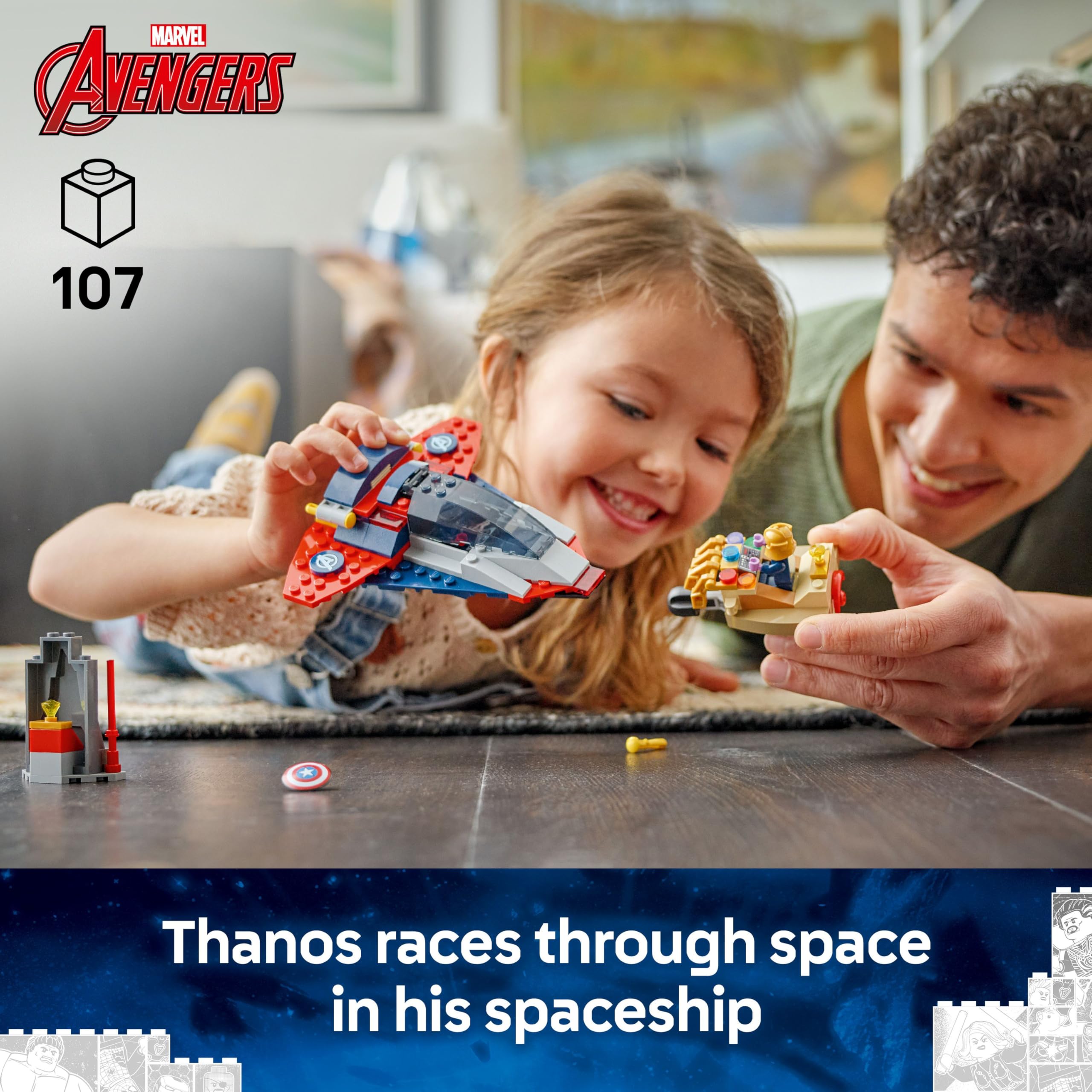 LEGO Marvel Captain America vs. Thanos Building Set 76319 for Ages 4+