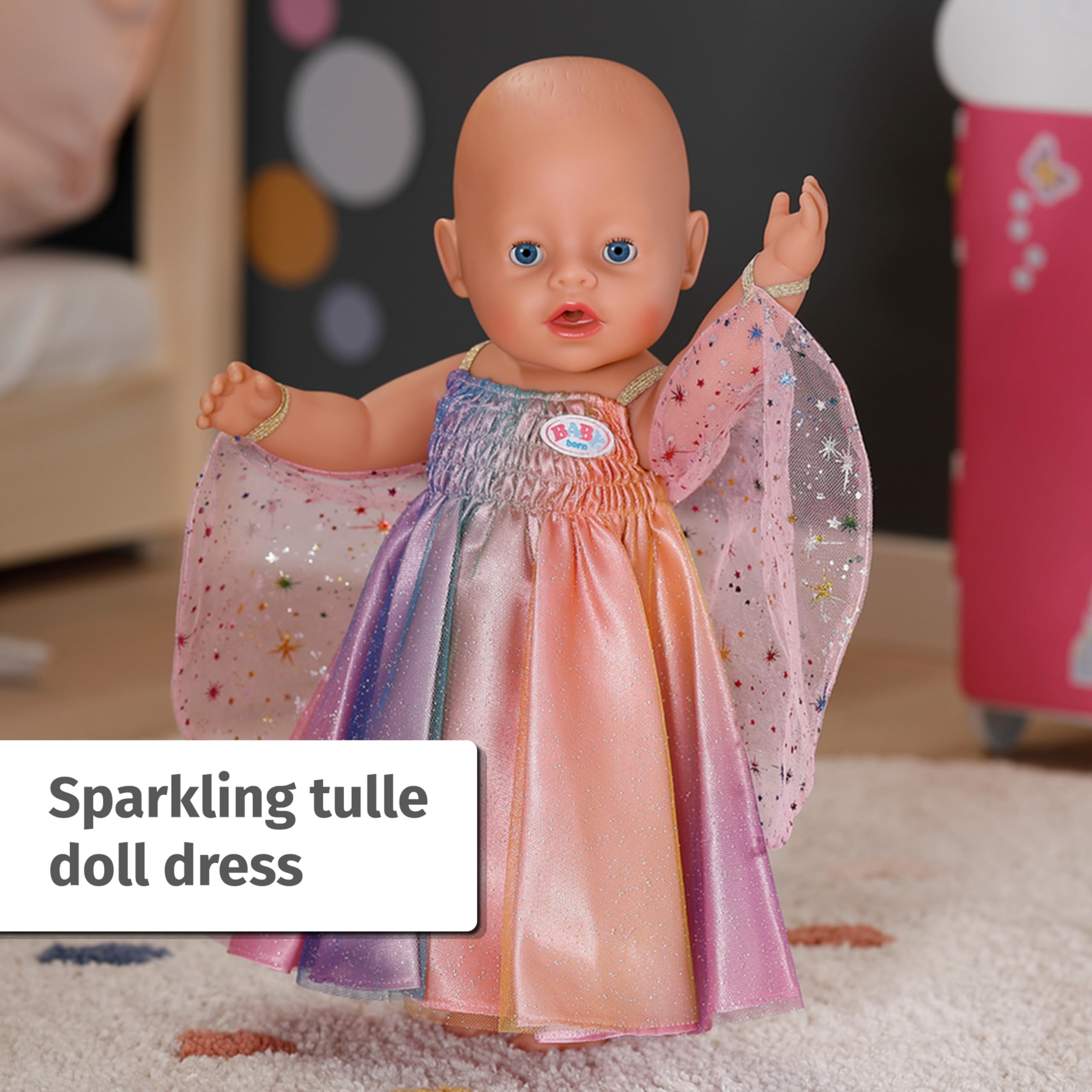 BABY born Rainbow Dress with Wings and Glitter for 43cm Dolls | Ages 3+