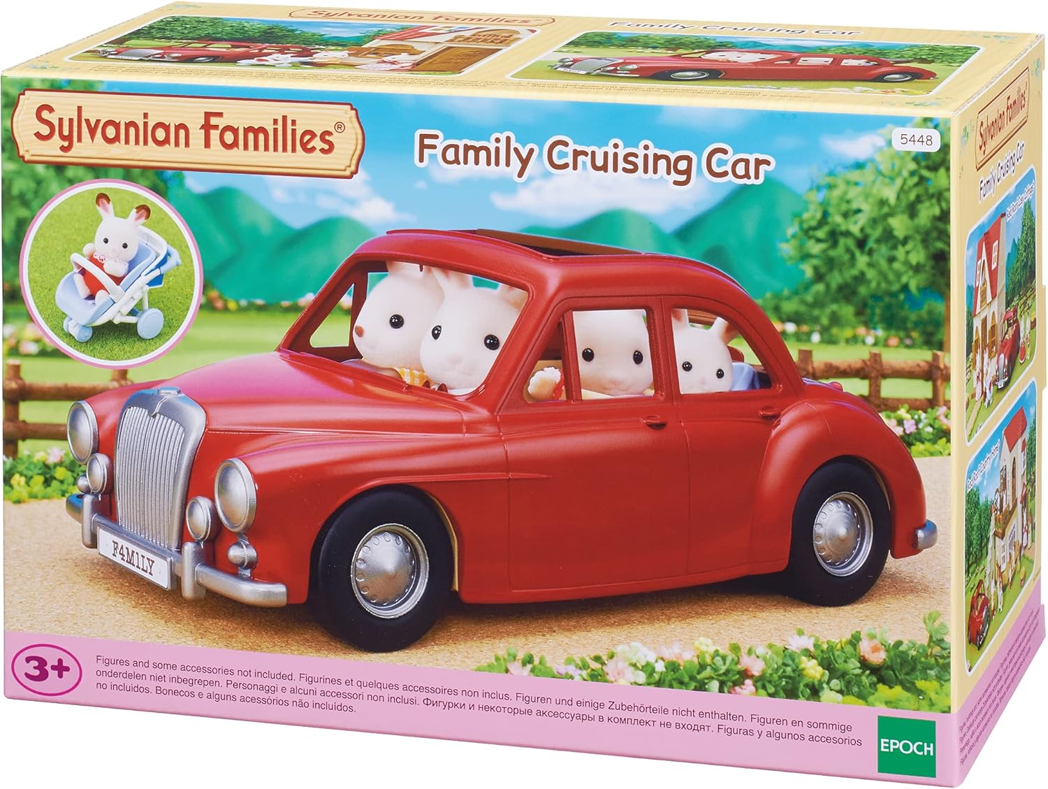 Sylvanian Families 5448 Family Cruising Car Vehicle Playset - Convertible Car with Removable Roof & Baby Buggy 2